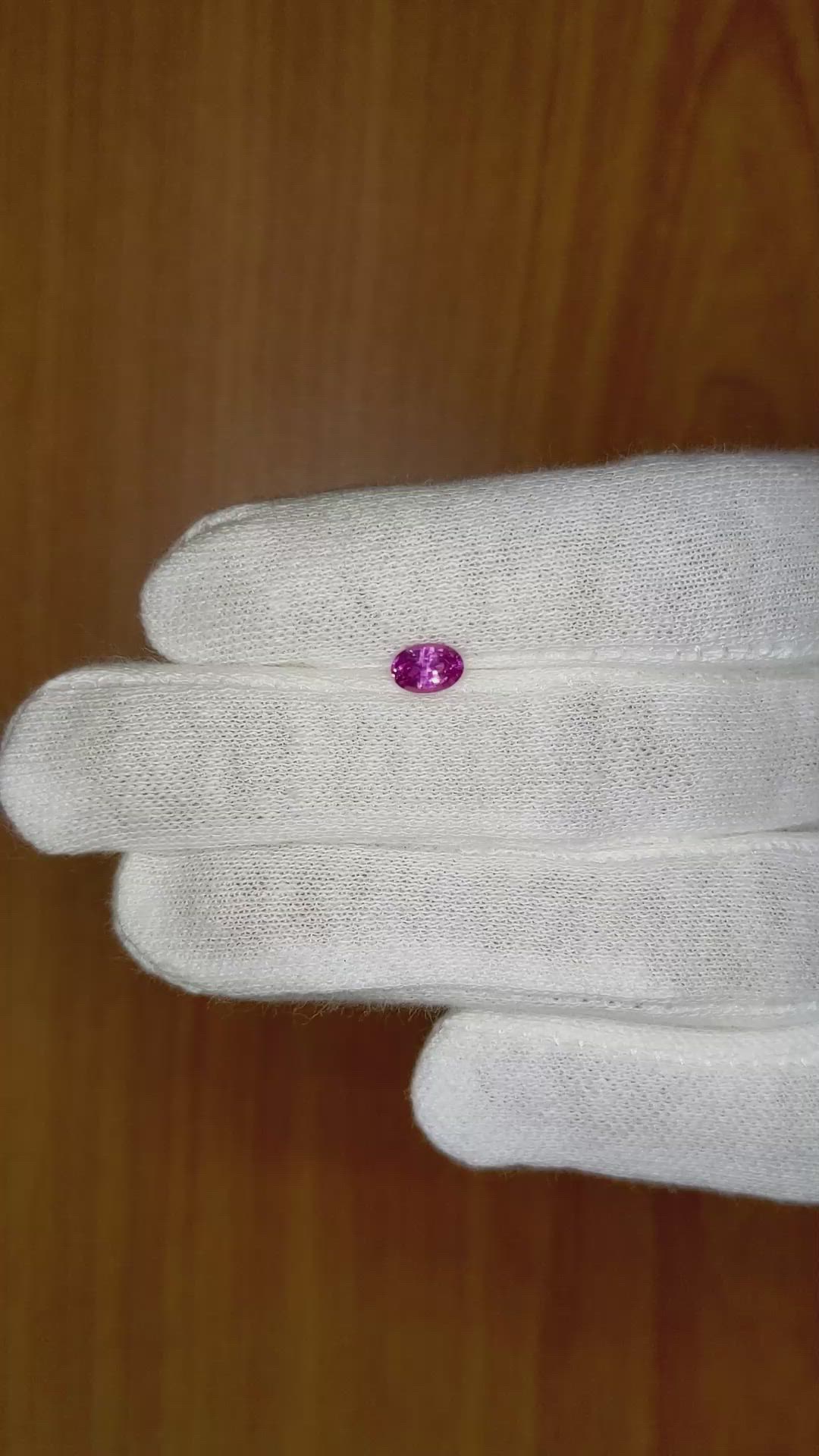 0.59 Ct. Pink Sapphire from Ceylon (Sri Lanka) Size Video