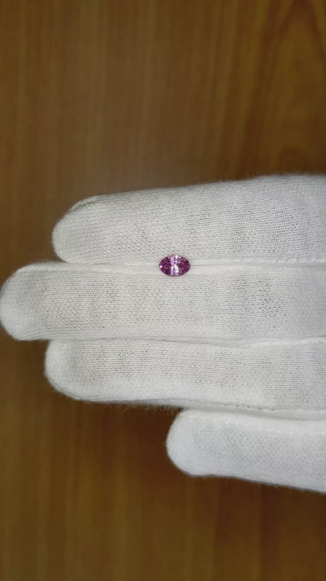 0.60 Ct. Pinkish Purple Sapphire from Ceylon (Sri Lanka) Size Video