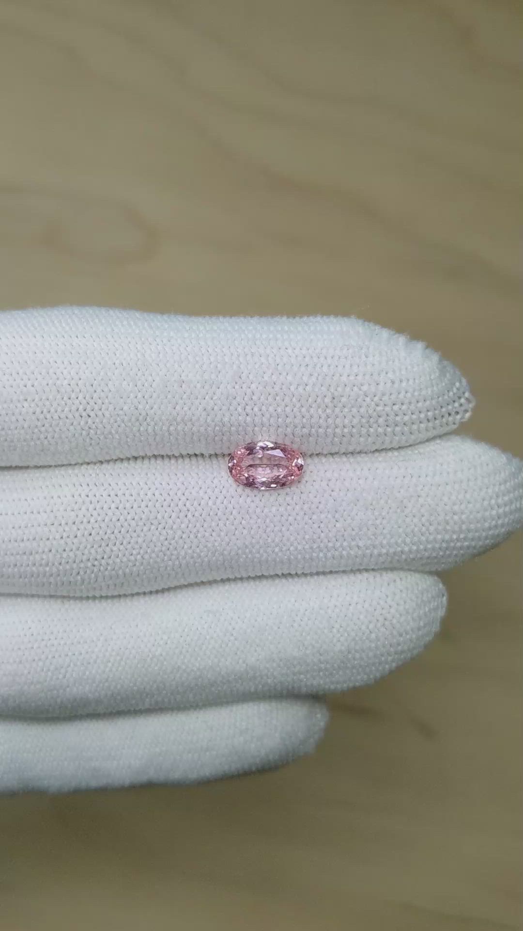 1.54 Ct. Padparadscha Sapphire from Ceylon (Sri Lanka) Size Video