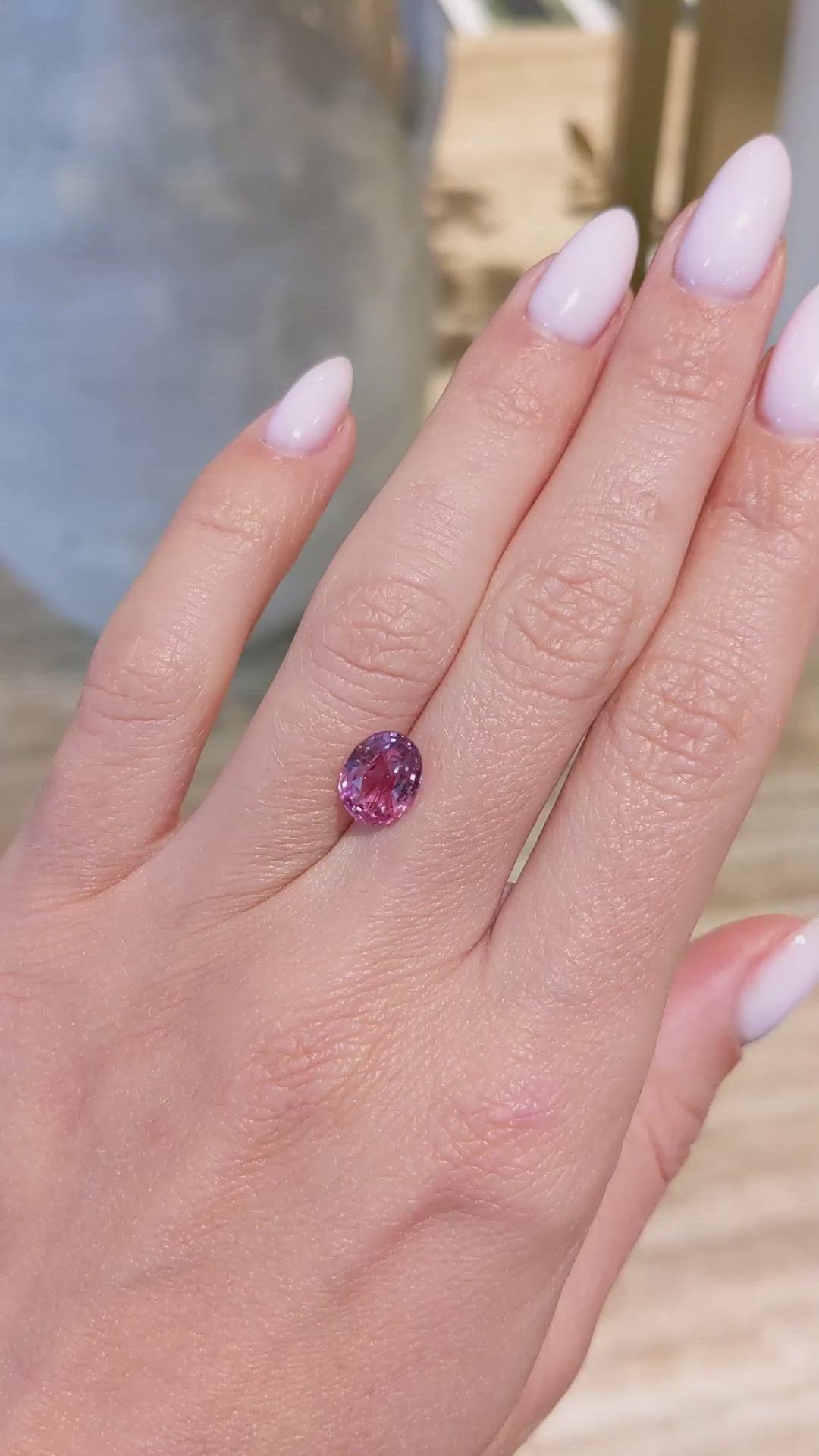 2.82 Ct. Padparadscha Sapphire from Ceylon (Sri Lanka) Size Video