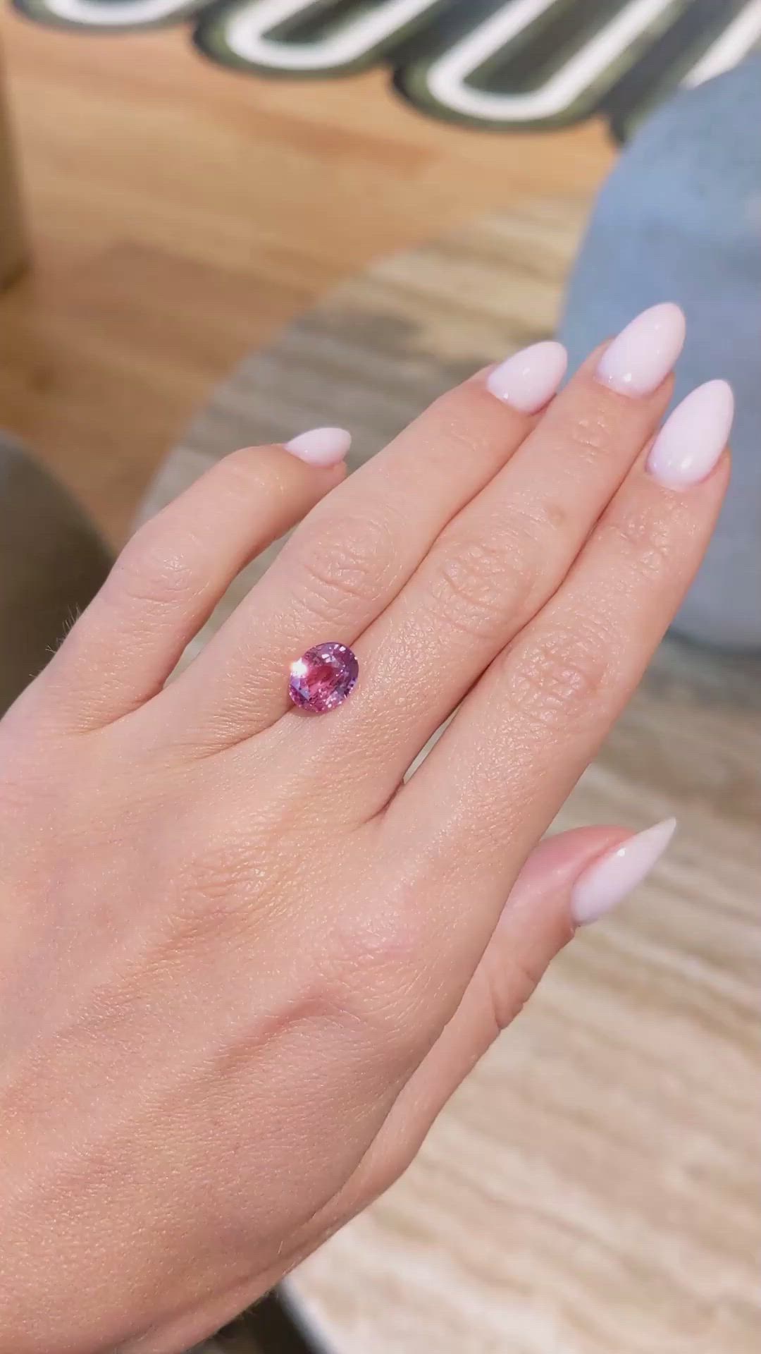 2.82 Ct. Padparadscha Sapphire from Ceylon (Sri Lanka) Size Video