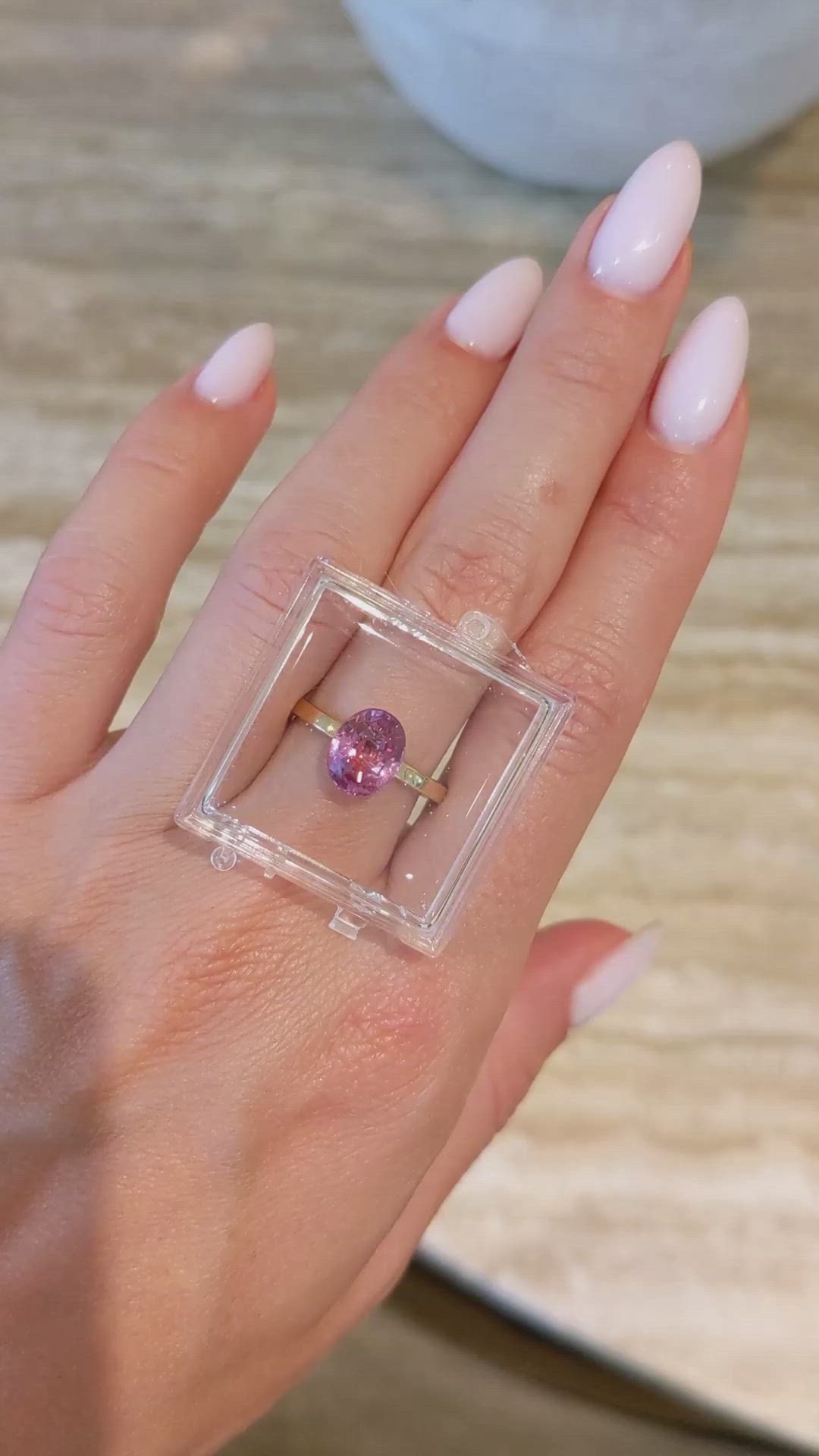 2.82 Ct. Padparadscha Sapphire from Ceylon (Sri Lanka) Size Video