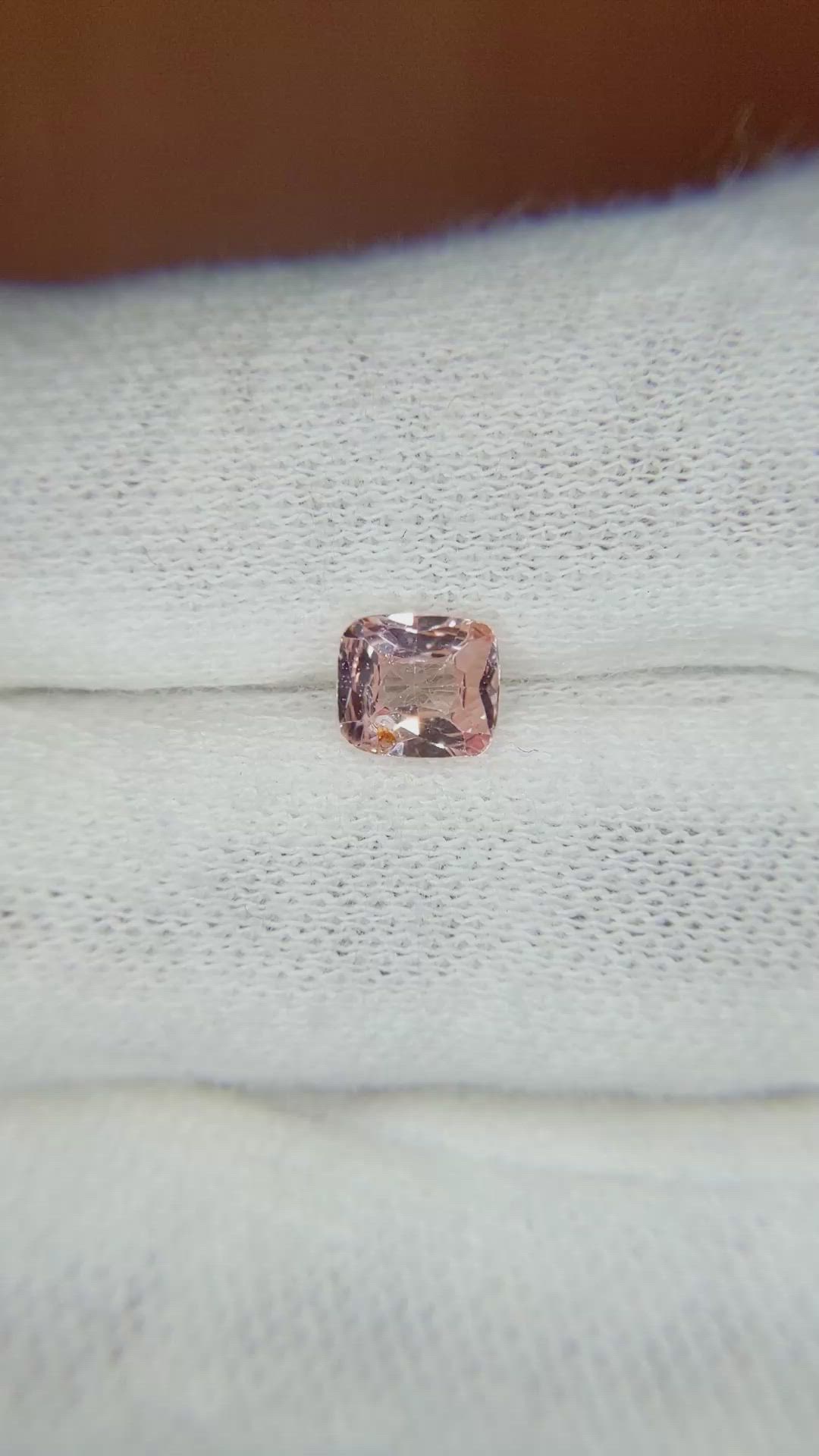0.76 Ct. Peach Sapphire from Ceylon (Sri Lanka) Size Video