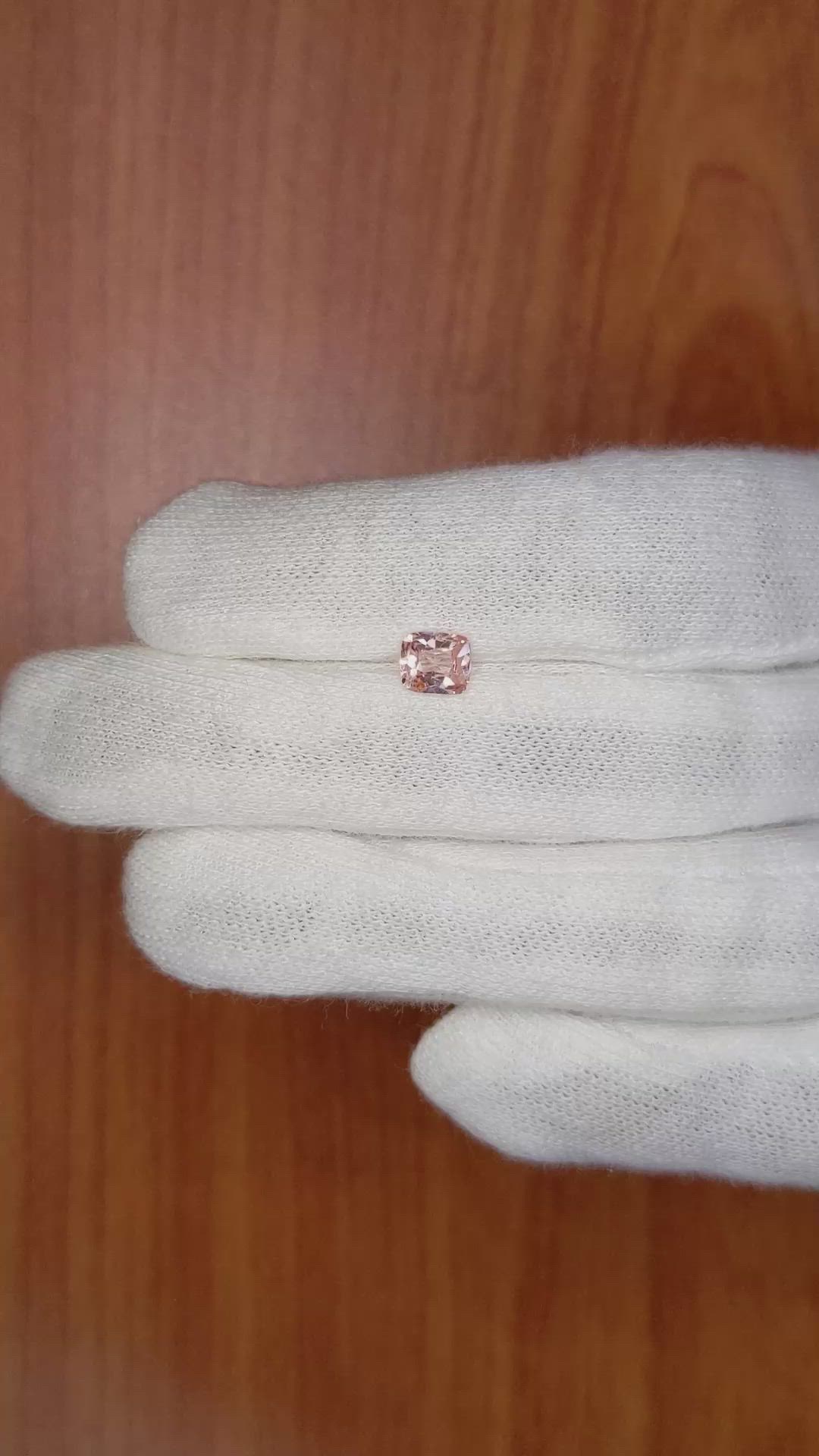 0.76 Ct. Peach Sapphire from Ceylon (Sri Lanka) Size Video