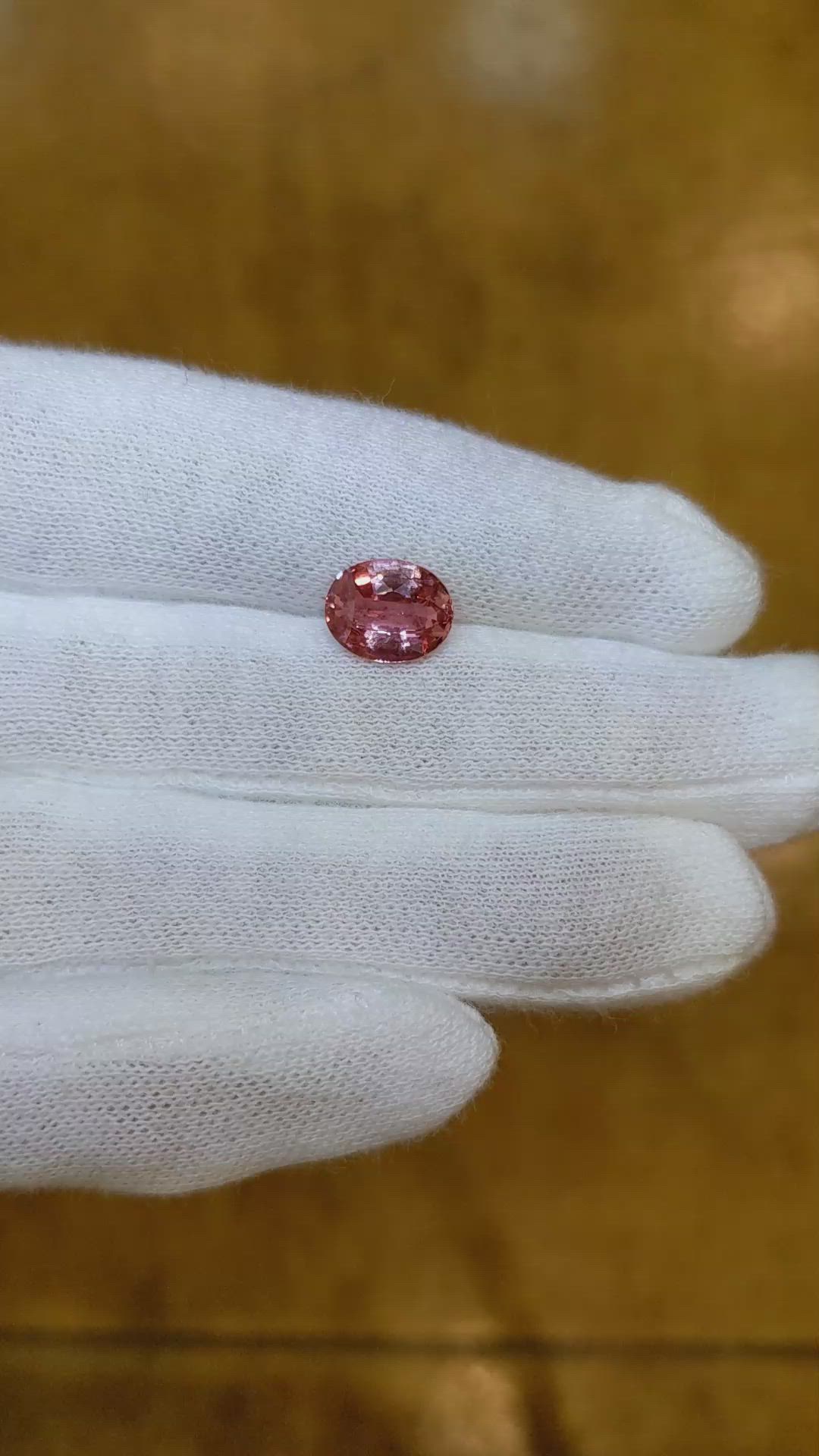 2.55 Ct. Padparadscha Sapphire from Madagascar Size Video