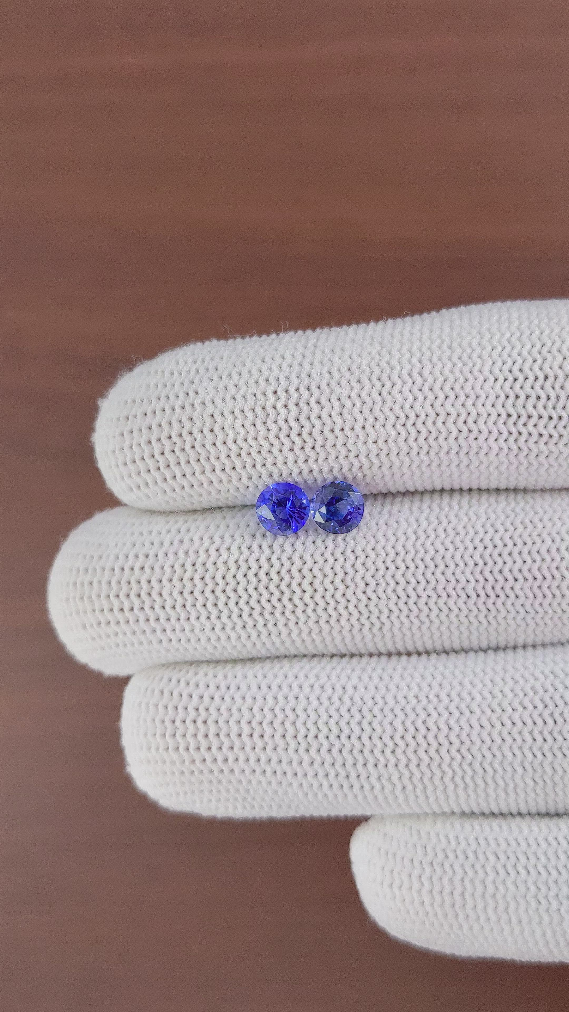 1.67 Ct.Tw.Total Carat Weight Blue Sapphire Pair from Ceylon (Sri Lanka) Size Video