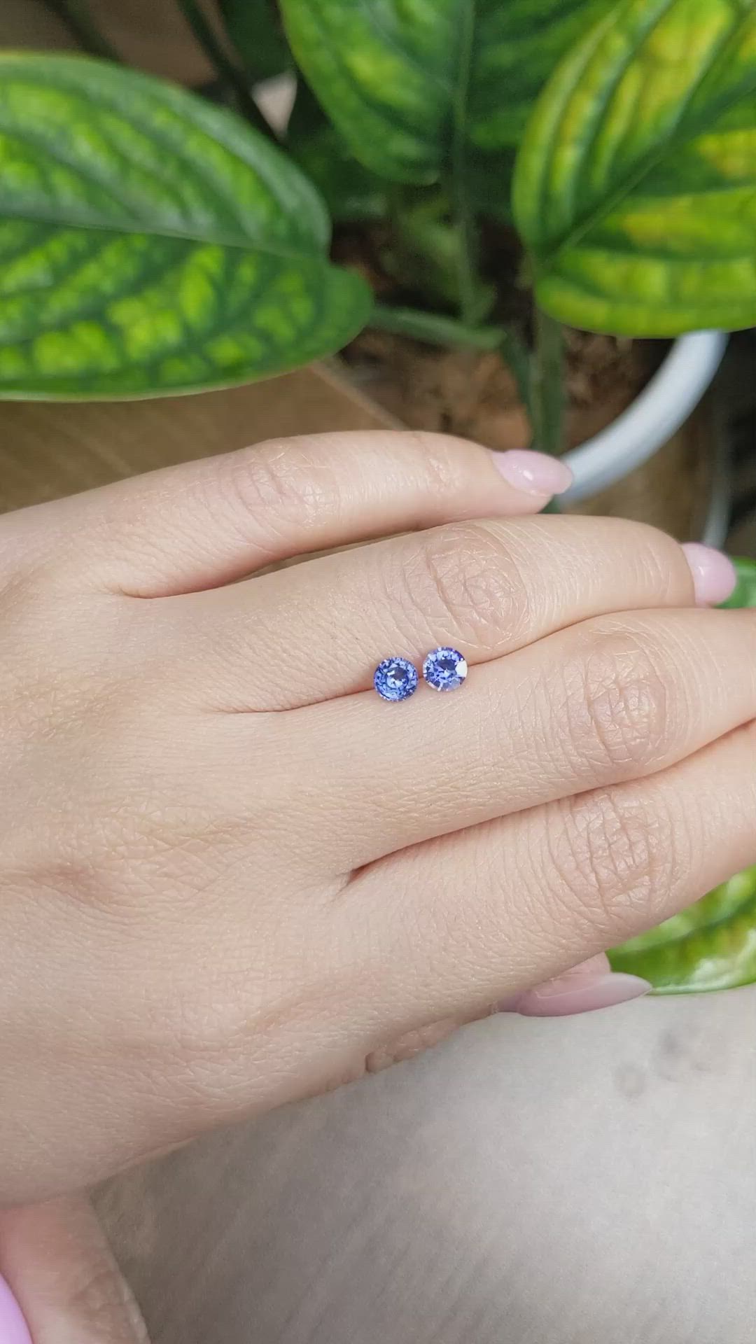 0.88&nbsp;Ct.Tw.Total Carat Weight Blue Sapphire Pair from Ceylon (Sri Lanka) Size Video
