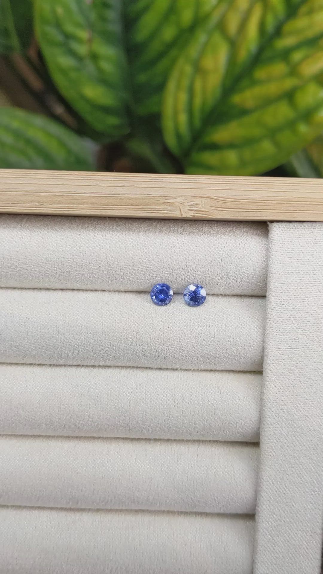 1.02&nbsp;Ct.Tw.Total Carat Weight Blue Sapphire Pair from Ceylon (Sri Lanka) Size Video