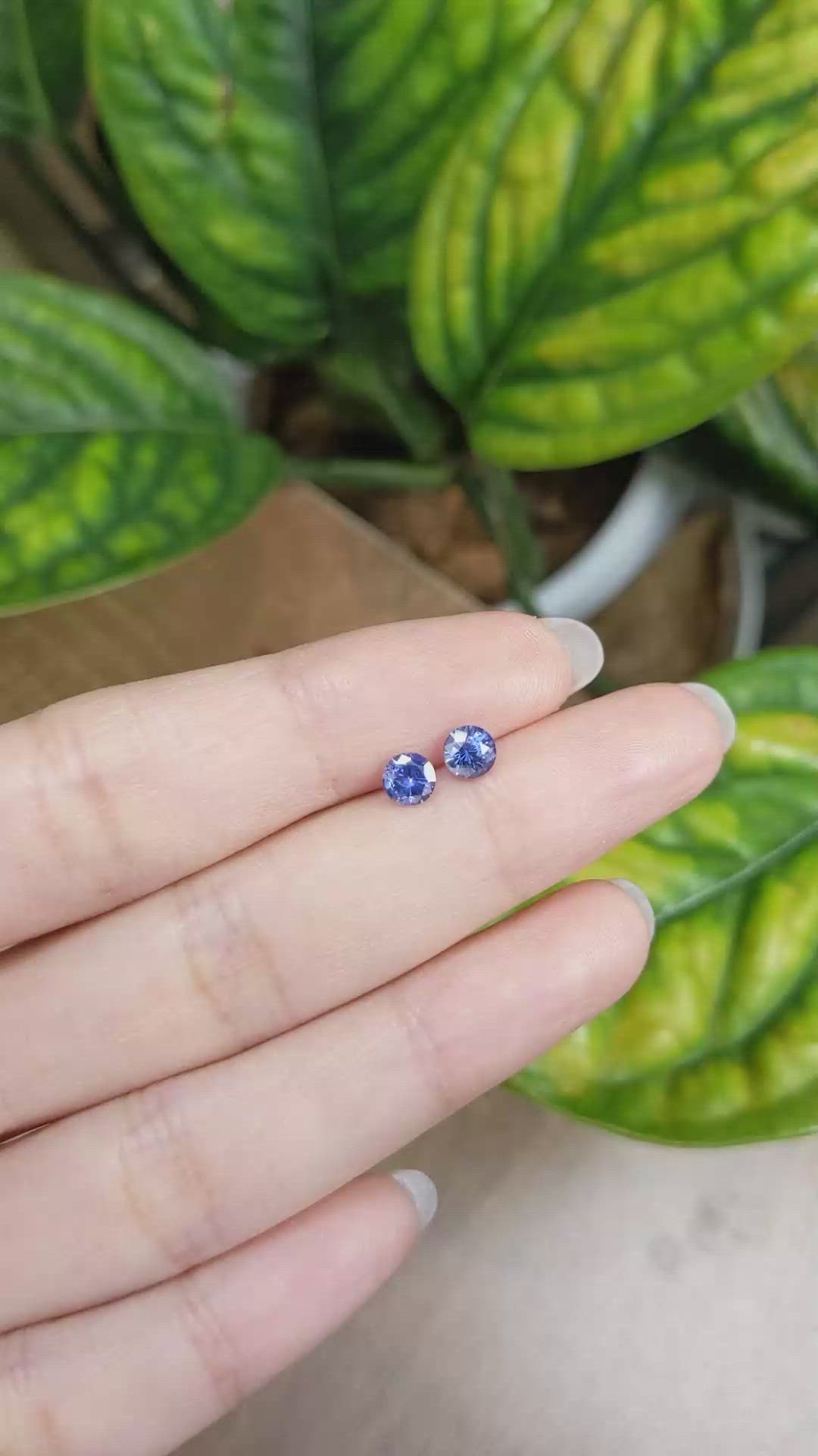 1.02&nbsp;Ct.Tw.Total Carat Weight Blue Sapphire Pair from Ceylon (Sri Lanka) Size Video