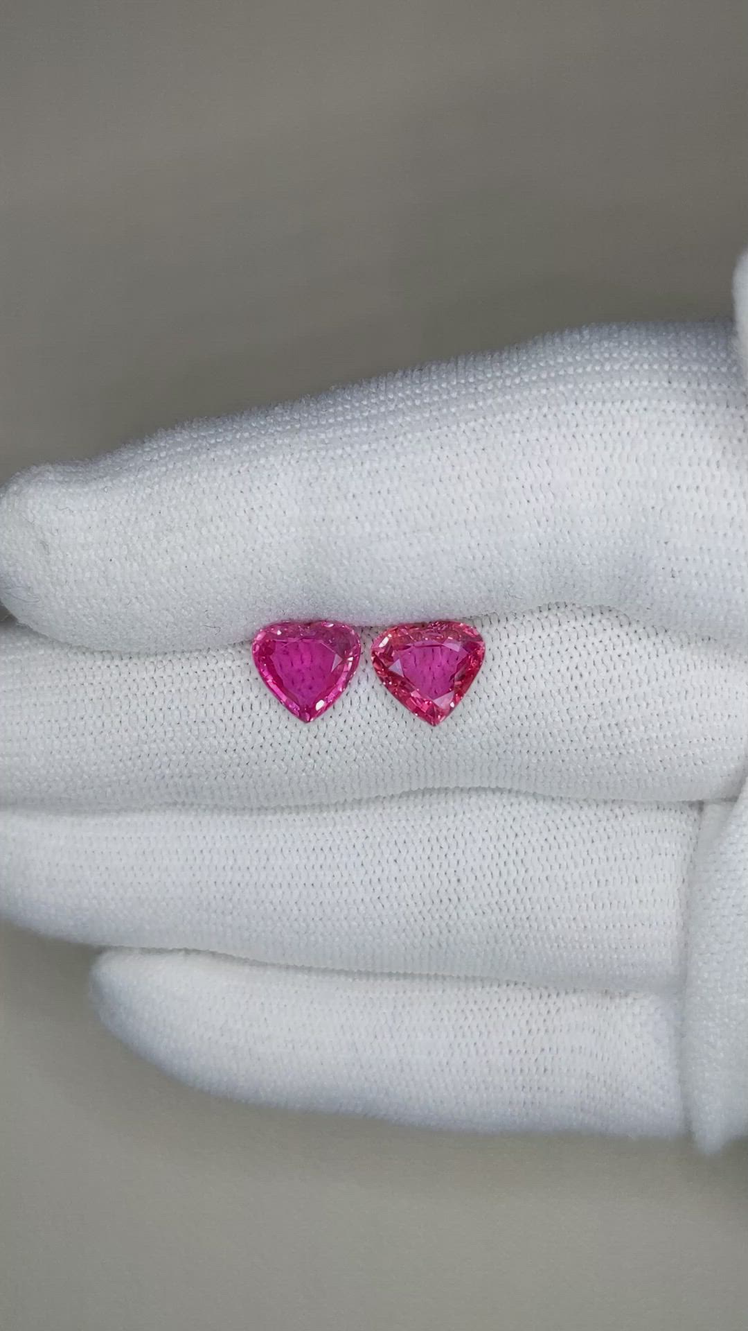 4.01&nbsp;Ct.Tw.Total Carat Weight Pink Sapphire Pair from Mozambique Size Video