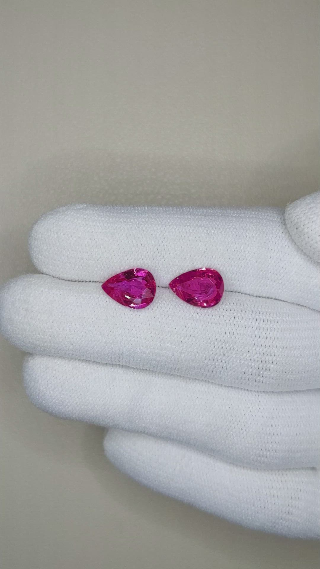3.96&nbsp;Ct.Tw.Total Carat Weight Pink Sapphire Pair from Mozambique Size Video