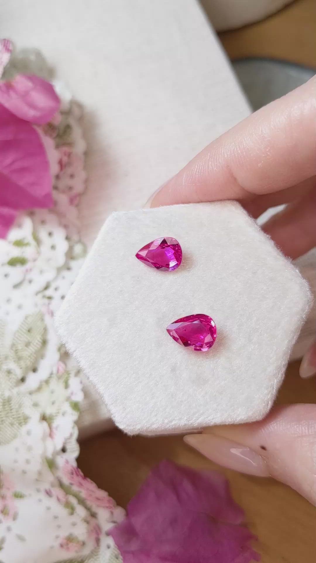 3.96&nbsp;Ct.Tw.Total Carat Weight Pink Sapphire Pair from Mozambique Size Video