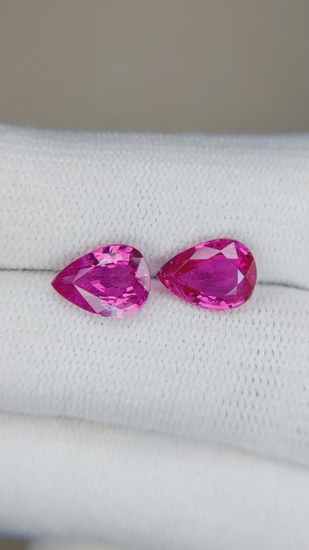 3.96&nbsp;Ct.Tw.Total Carat Weight Pink Sapphire Pair from Mozambique Size Video