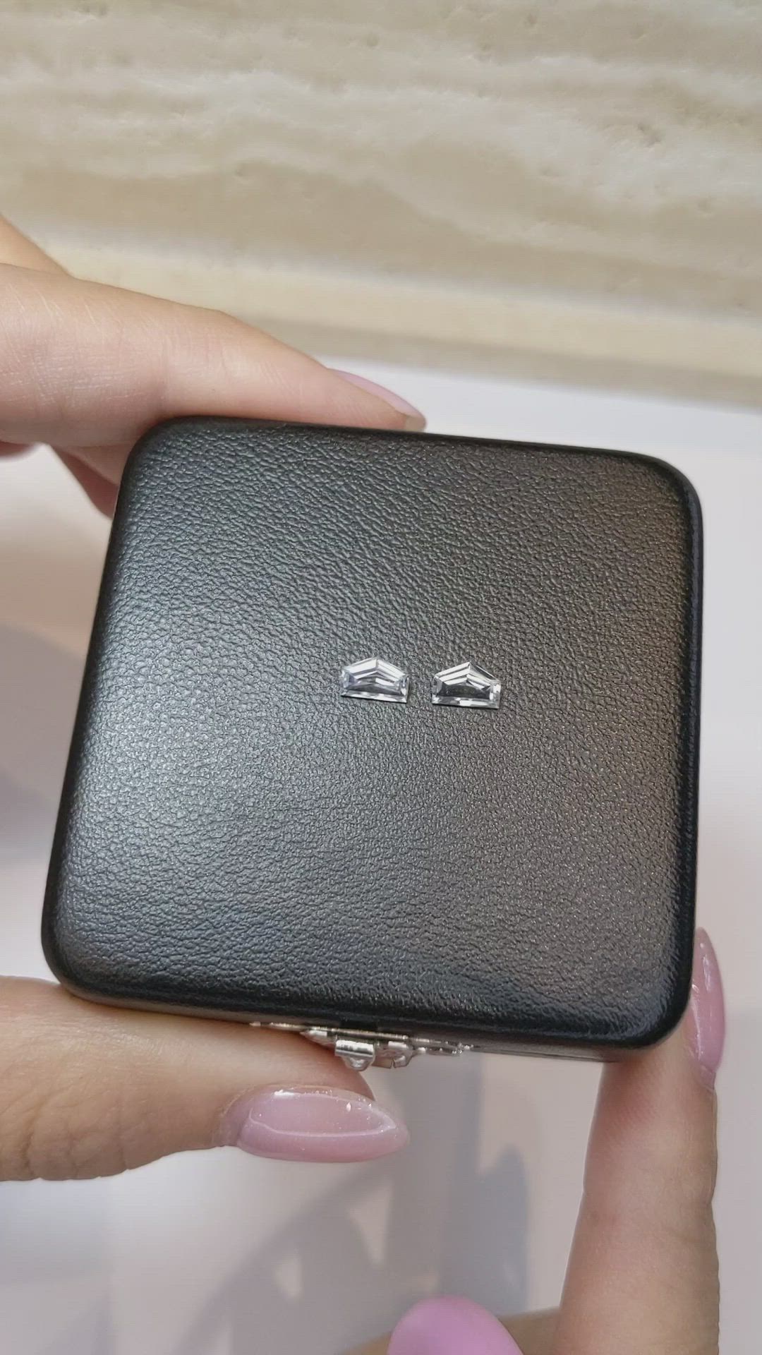 1.03 Ct.Tw.Total Carat Weight White Sapphire Pair from Ceylon (Sri Lanka) Size Video