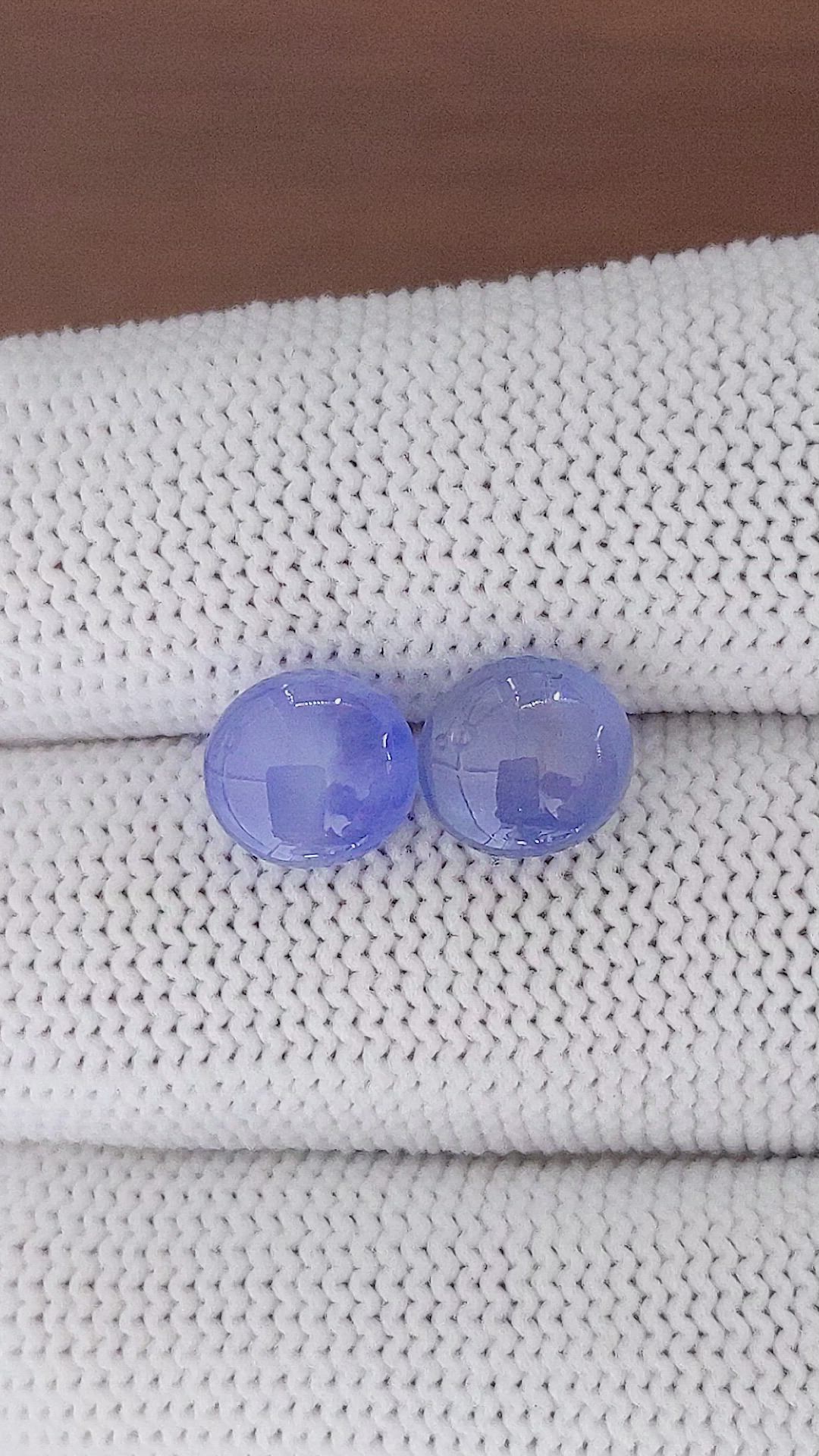 6.77&nbsp;Ct.Tw.Total Carat Weight Blue Star Sapphire Pair from Ceylon (Sri Lanka) Size Video