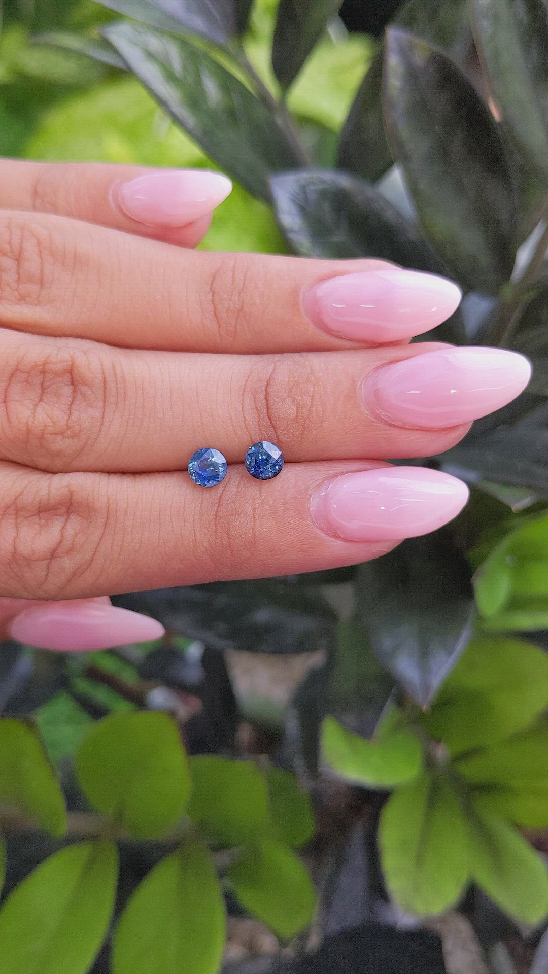 1.19 Ct.Tw.Total Carat Weight Blue Sapphire Pair from Madagascar Size Video