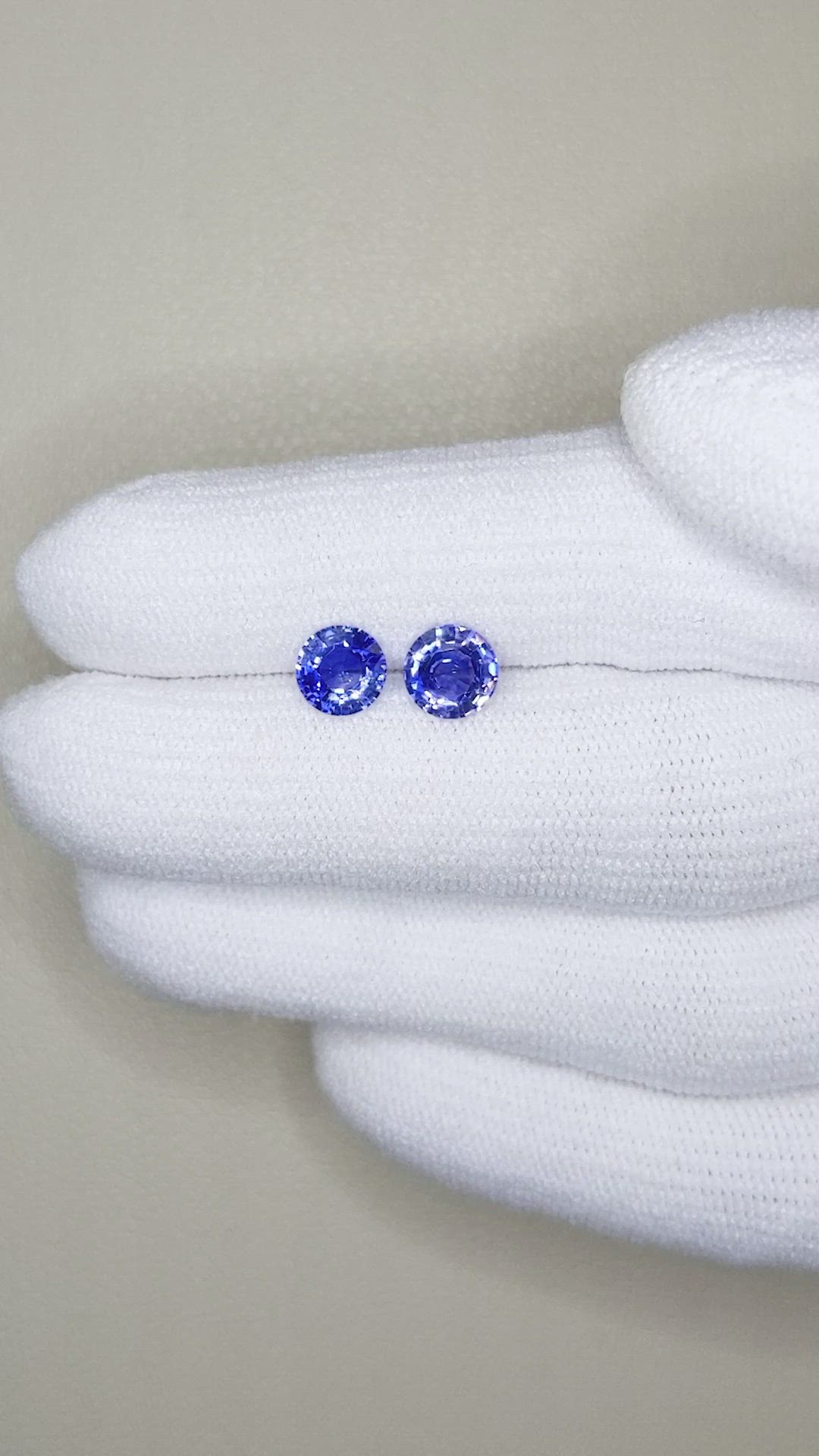 1.74 Ct.Tw.Total Carat Weight Blue Sapphire Pair from Ceylon (Sri Lanka) Size Video