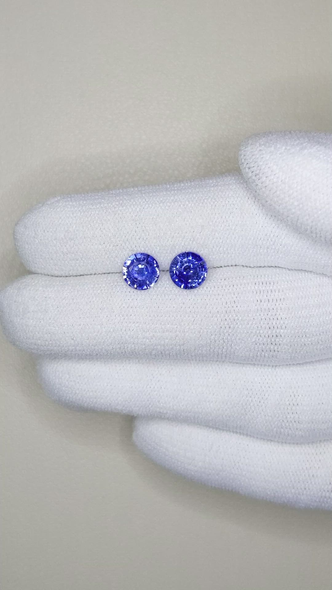2.02 Ct.Tw.Total Carat Weight Blue Sapphire Pair from Ceylon (Sri Lanka) Size Video