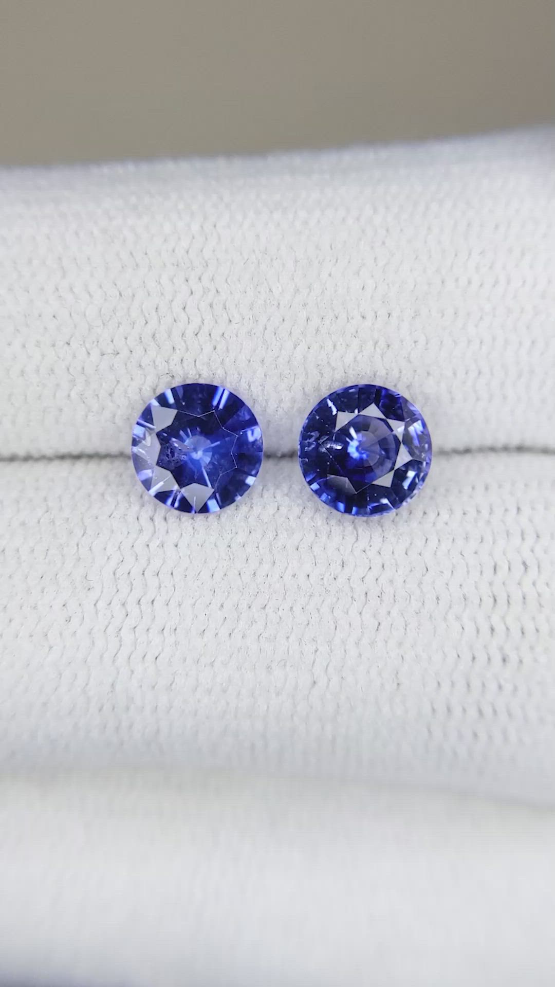 2.02 Ct.Tw.Total Carat Weight Blue Sapphire Pair from Ceylon (Sri Lanka) Size Video