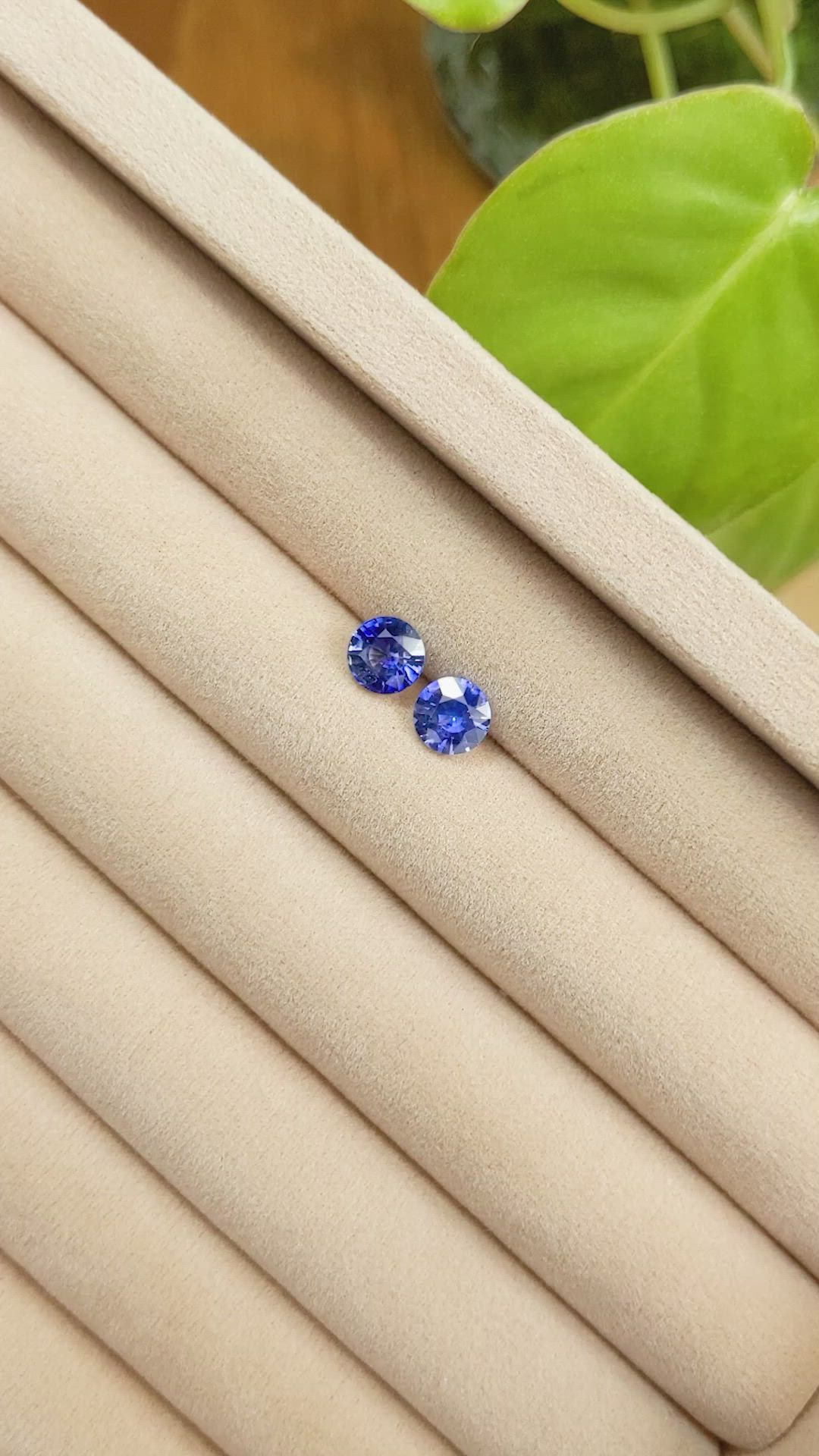 2.02 Ct.Tw.Total Carat Weight Blue Sapphire Pair from Ceylon (Sri Lanka) Size Video