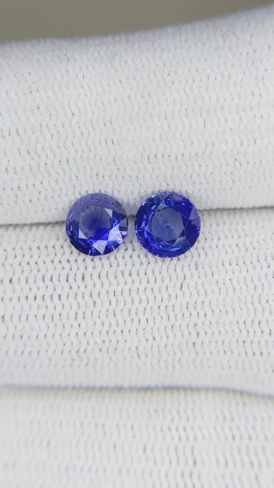 1.61 Ct.Tw.Total Carat Weight Blue Sapphire Pair from Ceylon (Sri Lanka) Size Video