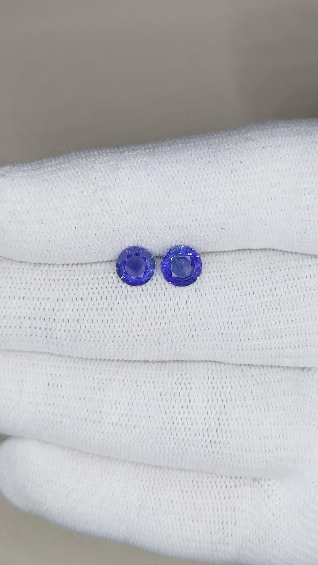 1.61 Ct.Tw.Total Carat Weight Blue Sapphire Pair from Ceylon (Sri Lanka) Size Video