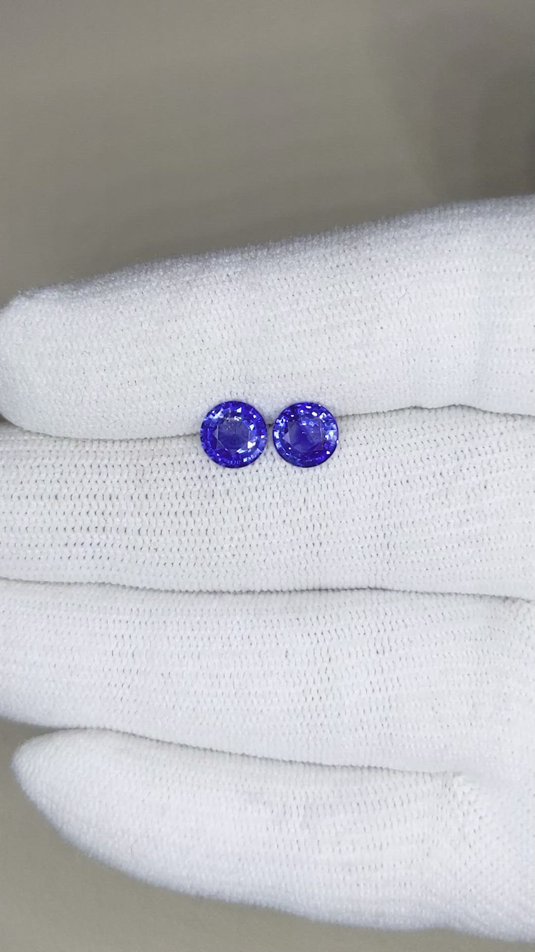 1.96 Ct.Tw.Total Carat Weight Blue Sapphire Pair from Ceylon (Sri Lanka) Size Video