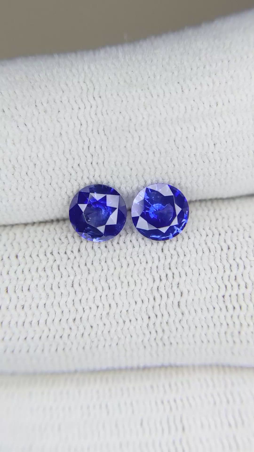 1.62 Ct.Tw.Total Carat Weight Blue Sapphire Pair from Ceylon (Sri Lanka) Size Video