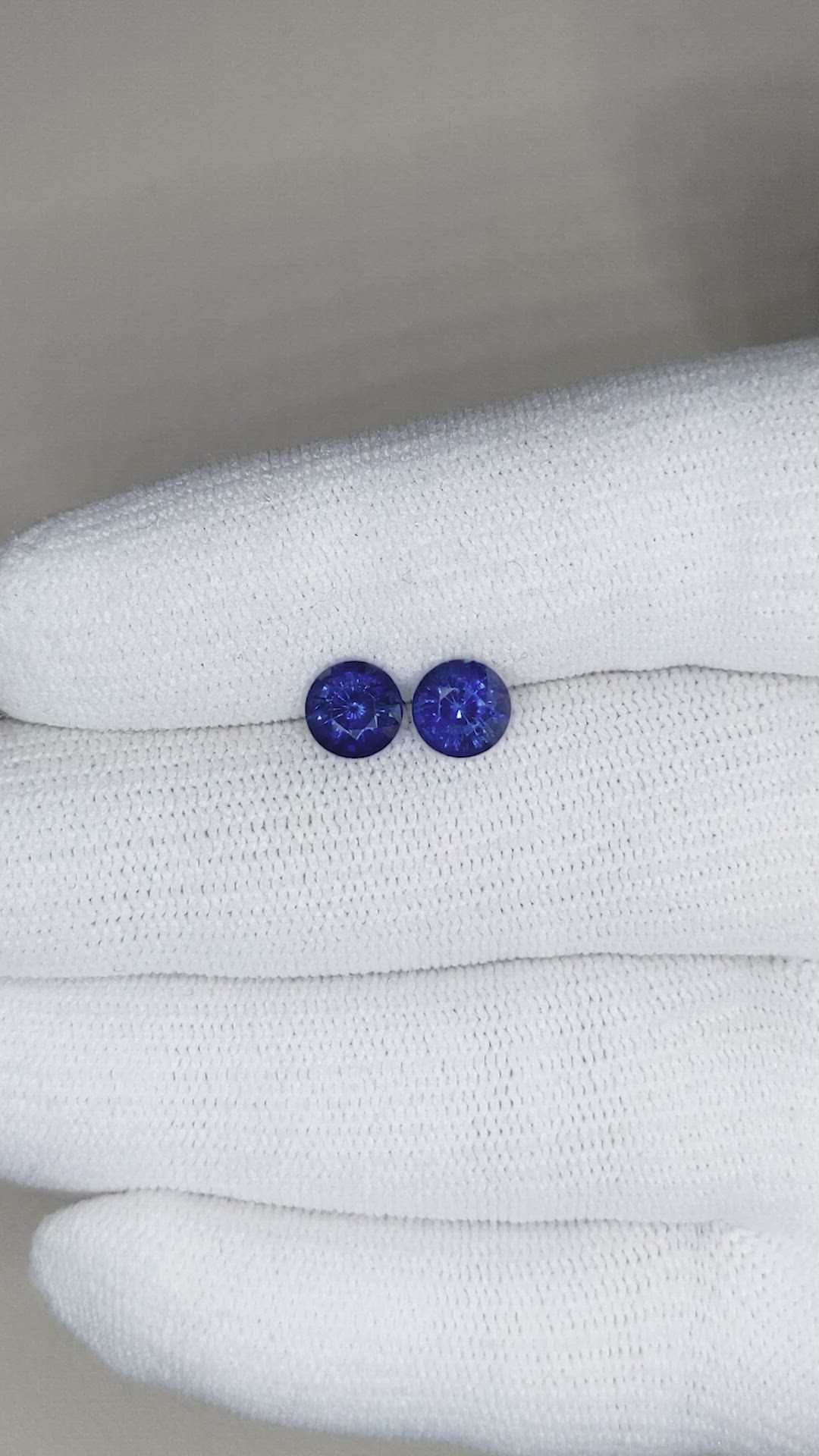 2.11 Ct.Tw.Total Carat Weight Blue Sapphire Pair from Ceylon (Sri Lanka) Size Video