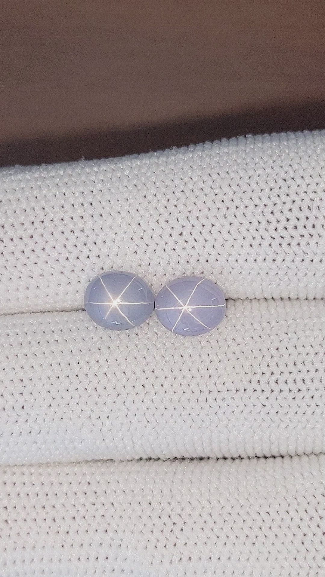 4.31 Ct.Tw.Total Carat Weight Grey Star Sapphire Pair from Ceylon (Sri Lanka) Size Video
