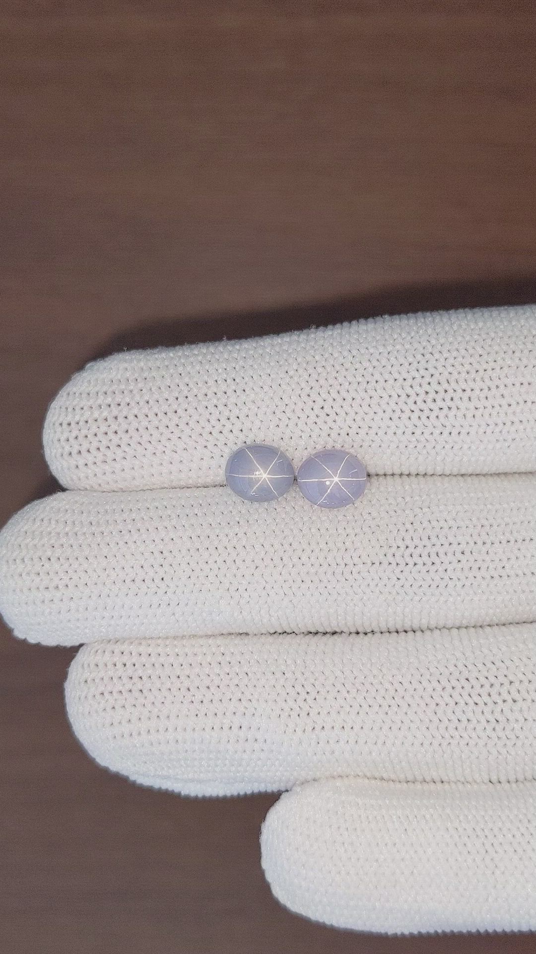 4.31 Ct.Tw.Total Carat Weight Grey Star Sapphire Pair from Ceylon (Sri Lanka) Size Video