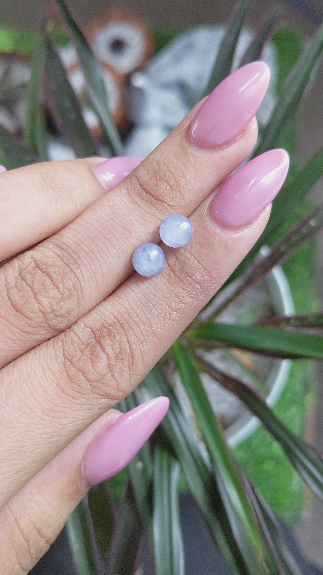 3.94&nbsp;Ct.Tw.Total Carat Weight Blue Star Sapphire Pair from Ceylon (Sri Lanka) Size Video