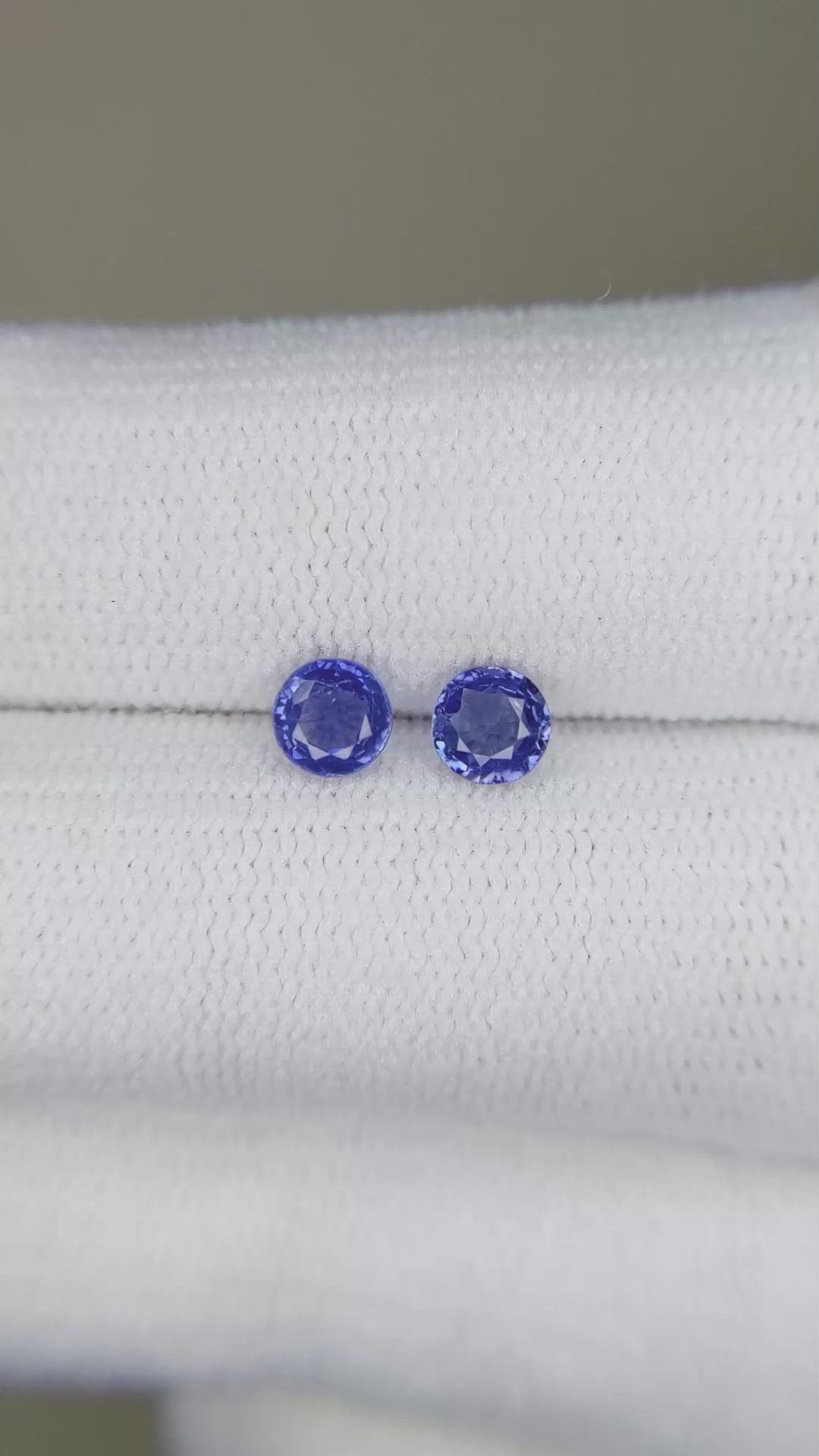 0.77 Ct.Tw.Total Carat Weight Blue Sapphire Pair from Ceylon (Sri Lanka) Size Video