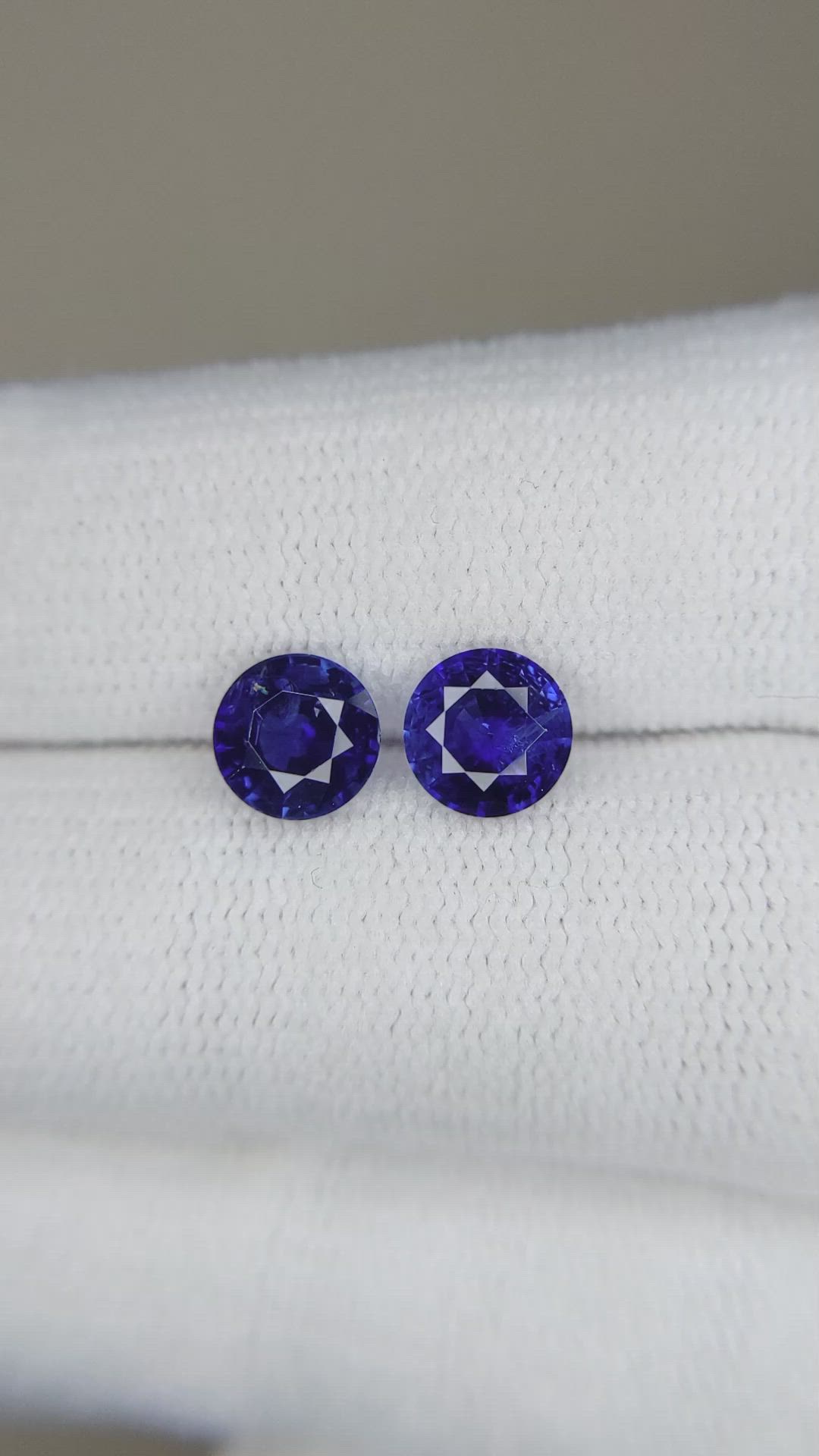 2.13 Ct.Tw.Total Carat Weight Blue Sapphire Pair from Ceylon (Sri Lanka) Size Video