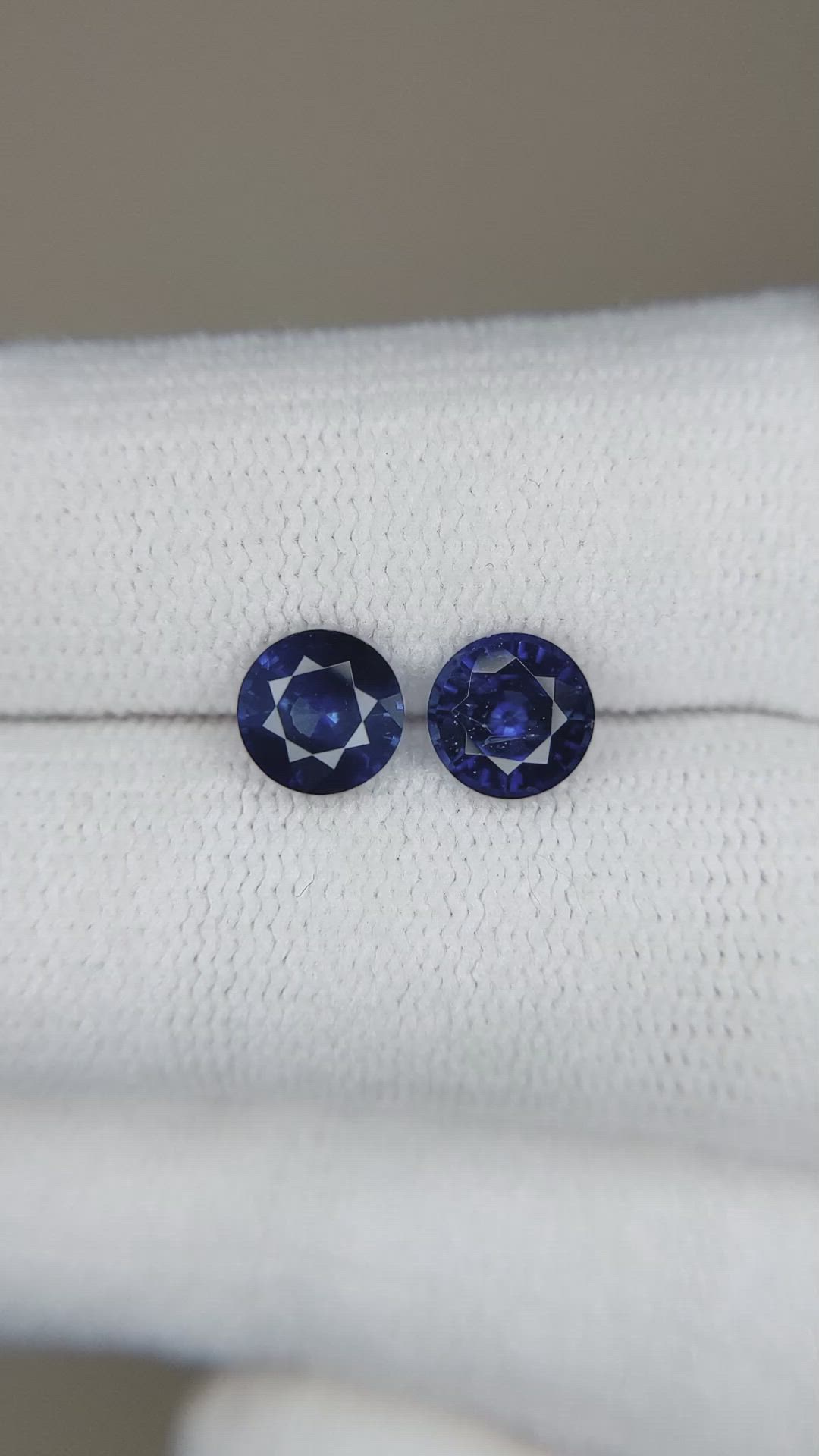 2.15 Ct.Tw.Total Carat Weight Blue Sapphire Pair from Ceylon (Sri Lanka) Size Video