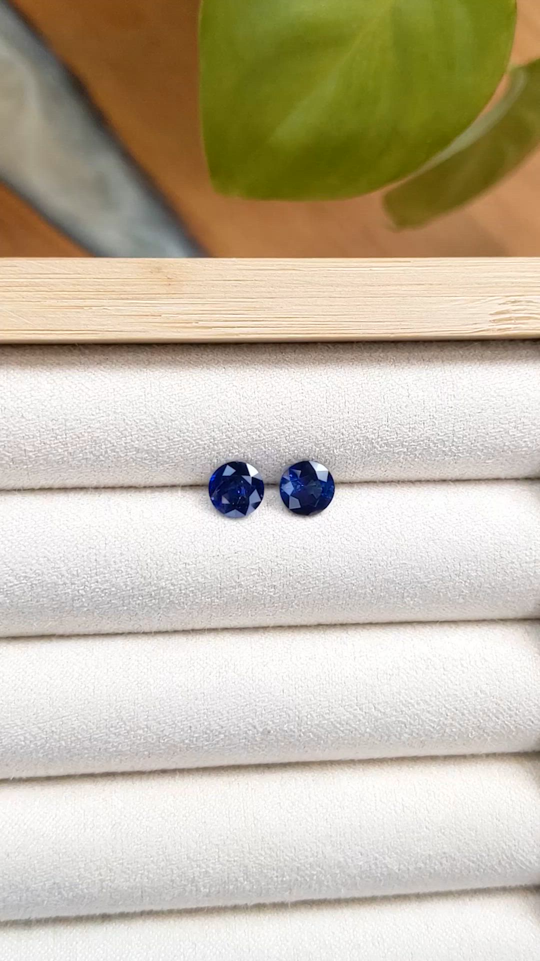 2.15 Ct.Tw.Total Carat Weight Blue Sapphire Pair from Ceylon (Sri Lanka) Size Video