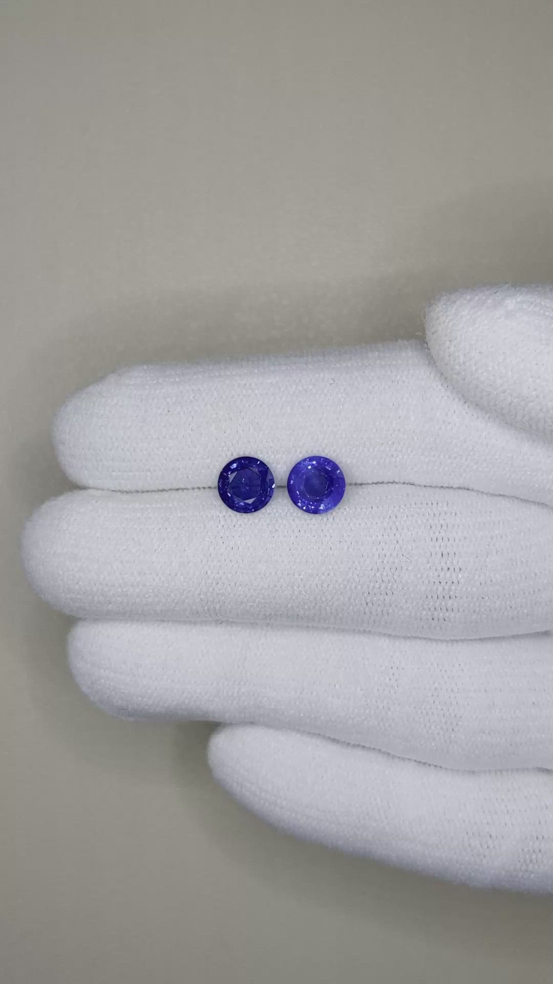 1.99 Ct.Tw.Total Carat Weight Blue Sapphire Pair from Ceylon (Sri Lanka) Size Video