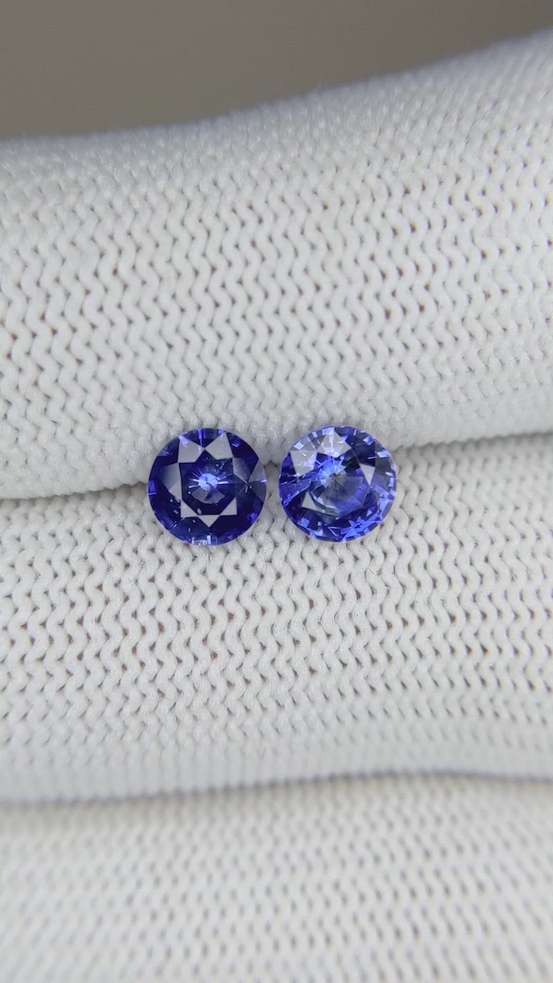 1.76 Ct.Tw.Total Carat Weight Blue Sapphire Pair from Ceylon (Sri Lanka) Size Video