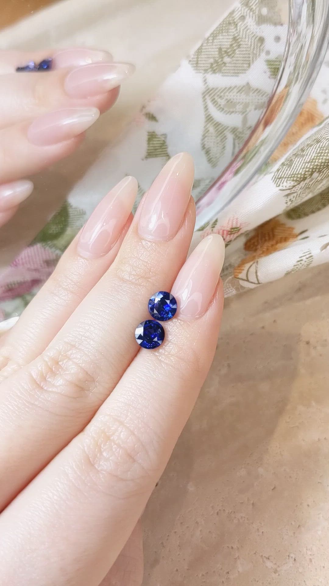 1.96&nbsp;Ct.Tw.Total Carat Weight Blue Sapphire Pair from Ceylon (Sri Lanka) Size Video