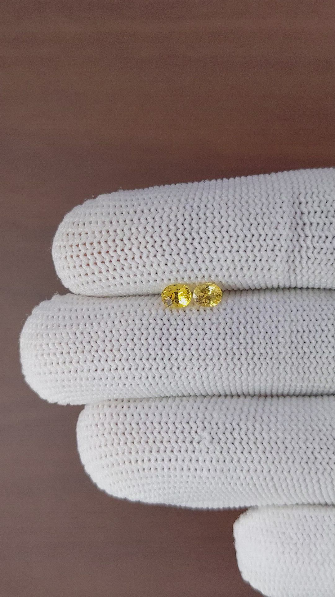 0.66&nbsp;Ct.Tw.Total Carat Weight Yellow Sapphire Pair from Ceylon (Sri Lanka) Size Video