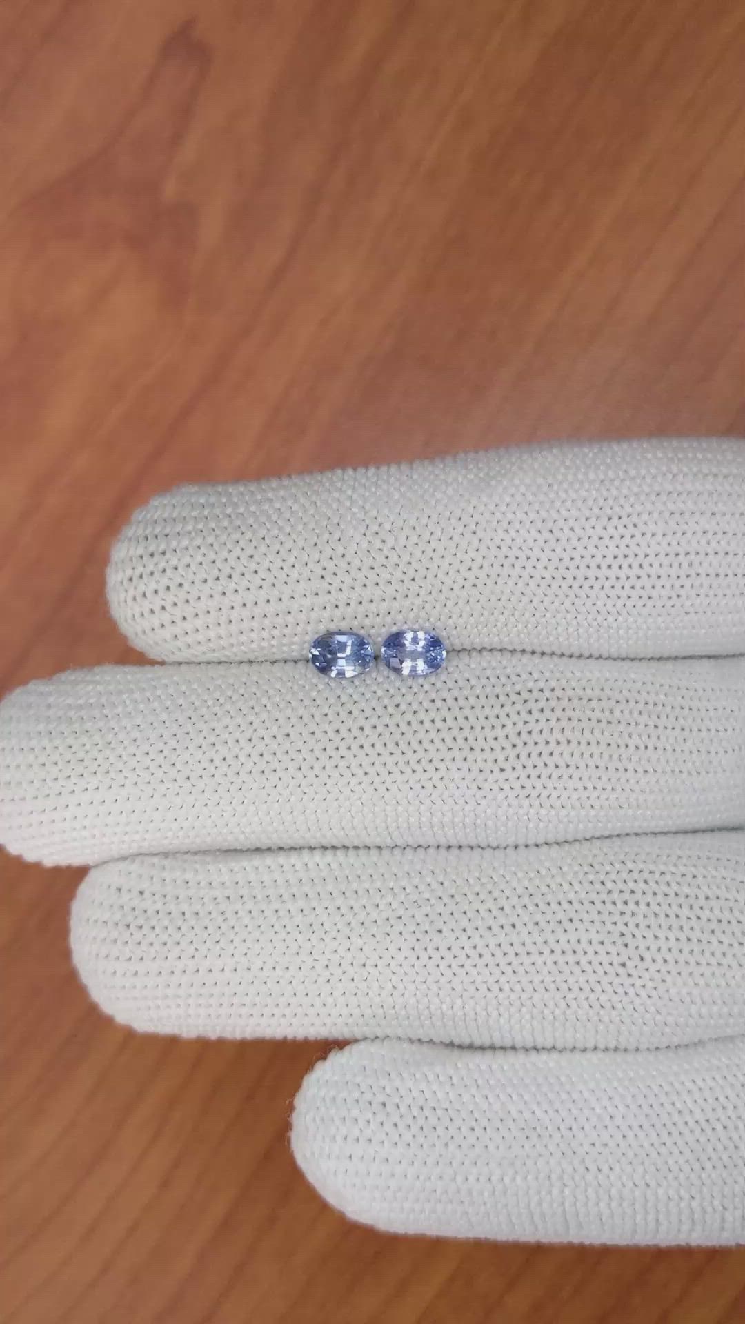 0.98&nbsp;Ct.Tw.Total Carat Weight Blue Sapphire Pair from Ceylon (Sri Lanka) Size Video