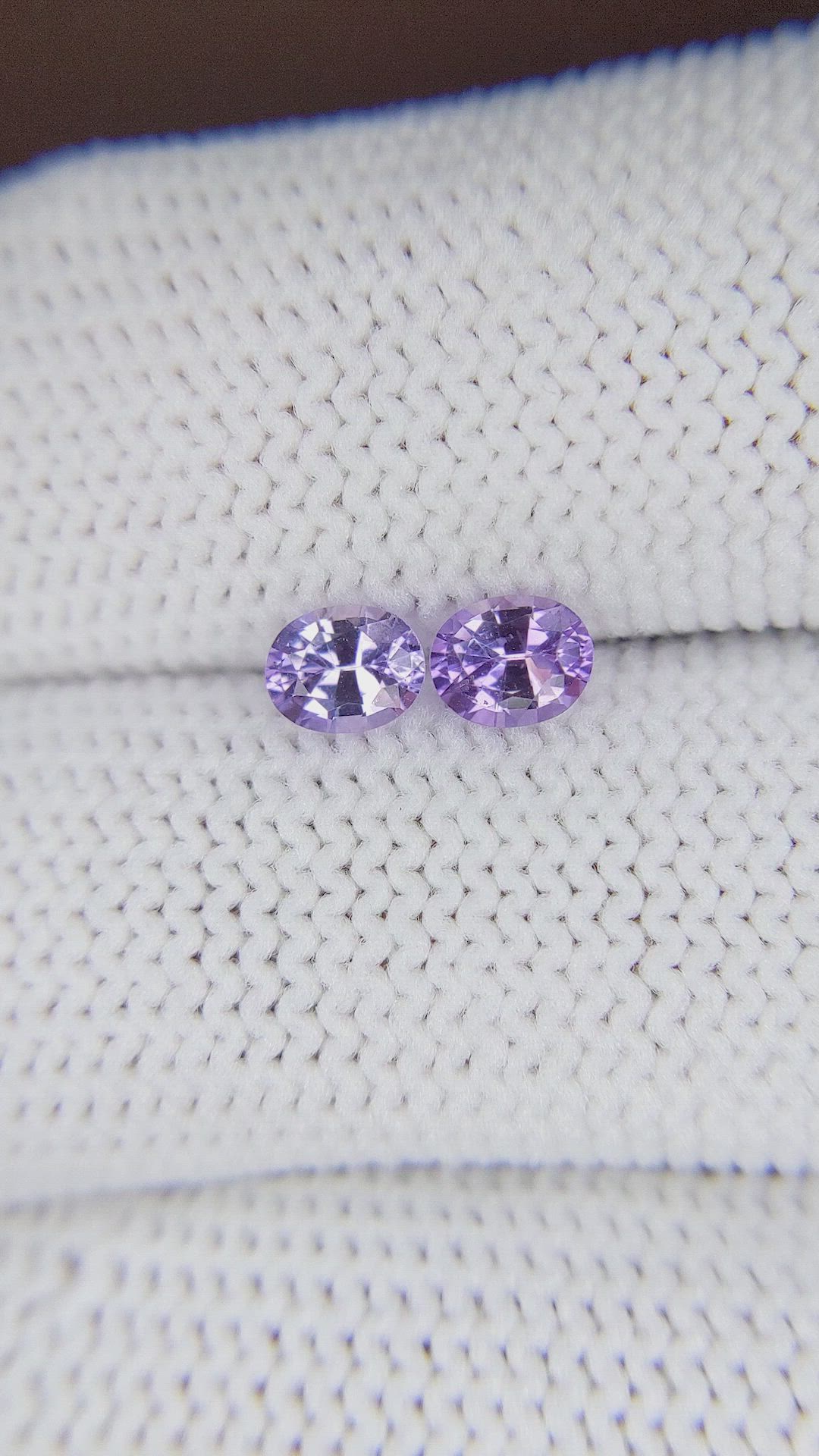 0.88&nbsp;Ct.Tw.Total Carat Weight Purple Sapphire Pair from Ceylon (Sri Lanka) Size Video