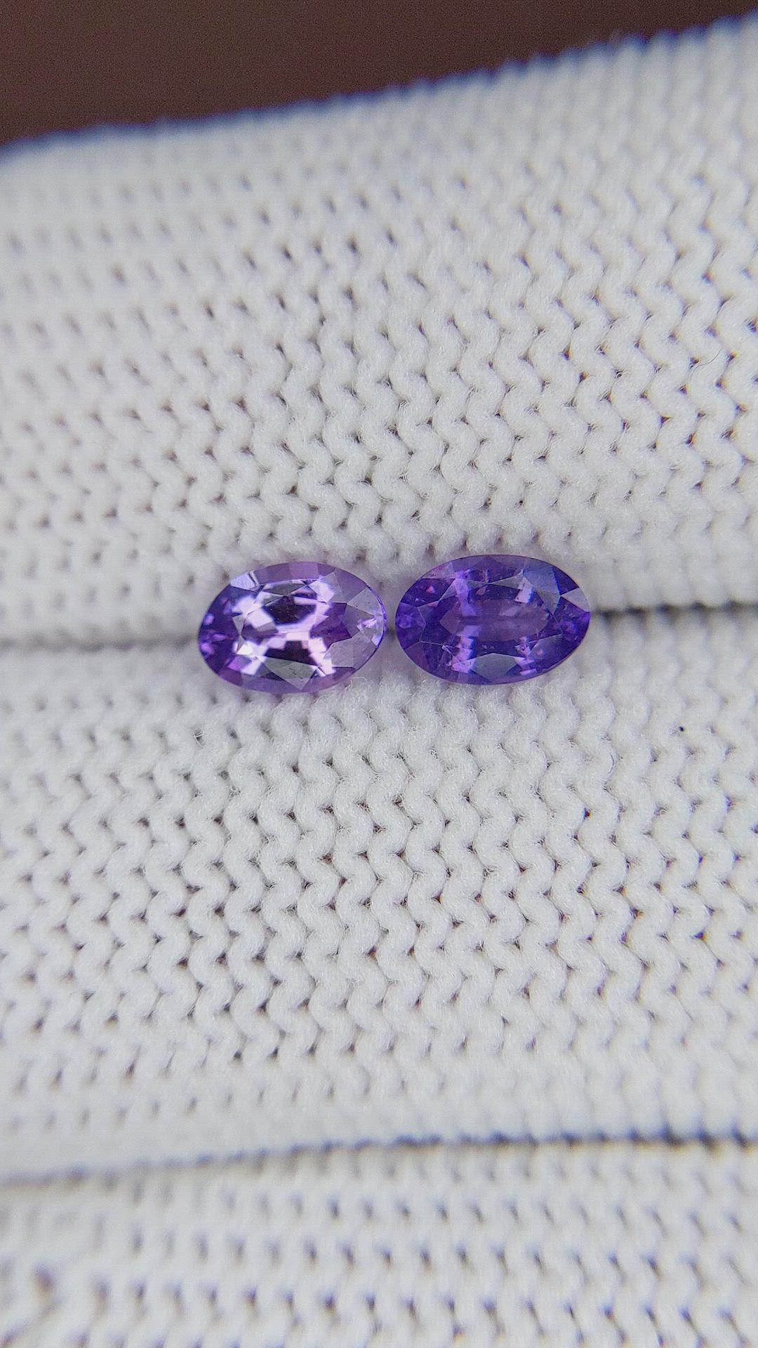 1.05 Ct.Tw.Total Carat Weight Purple Sapphire Pair from Ceylon (Sri Lanka) Size Video