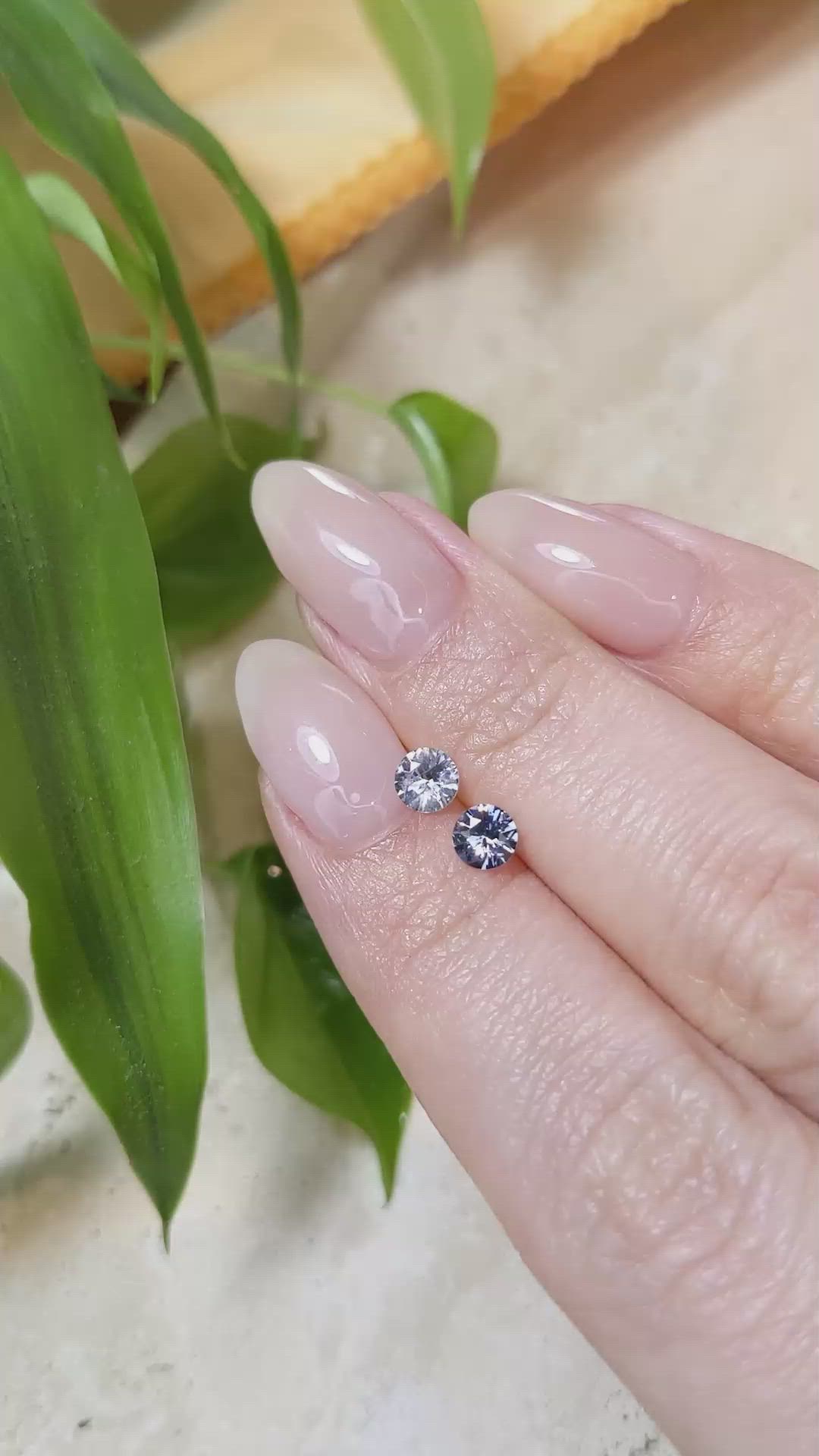 0.74 Ct.Tw.Total Carat Weight Blue Sapphire Pair from Ceylon (Sri Lanka) Size Video