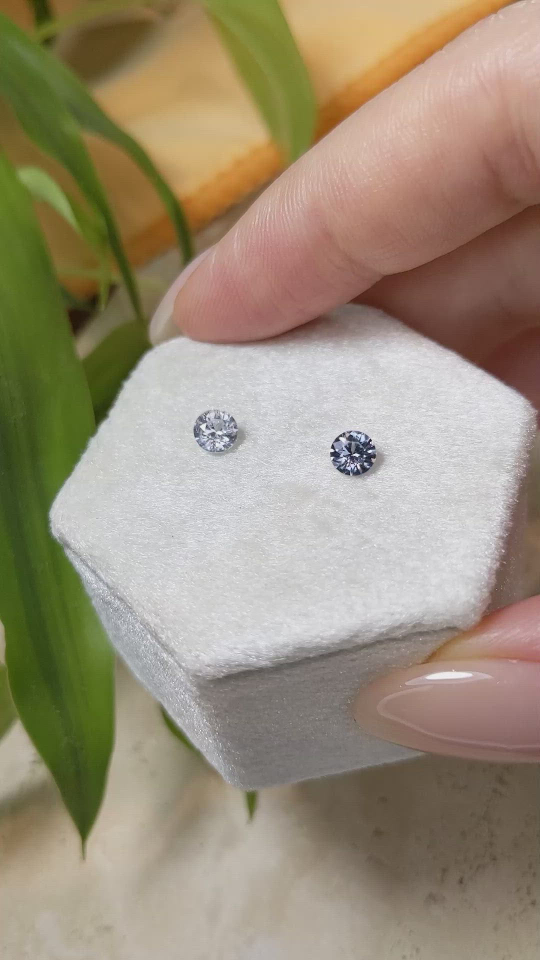 0.74 Ct.Tw.Total Carat Weight Blue Sapphire Pair from Ceylon (Sri Lanka) Size Video