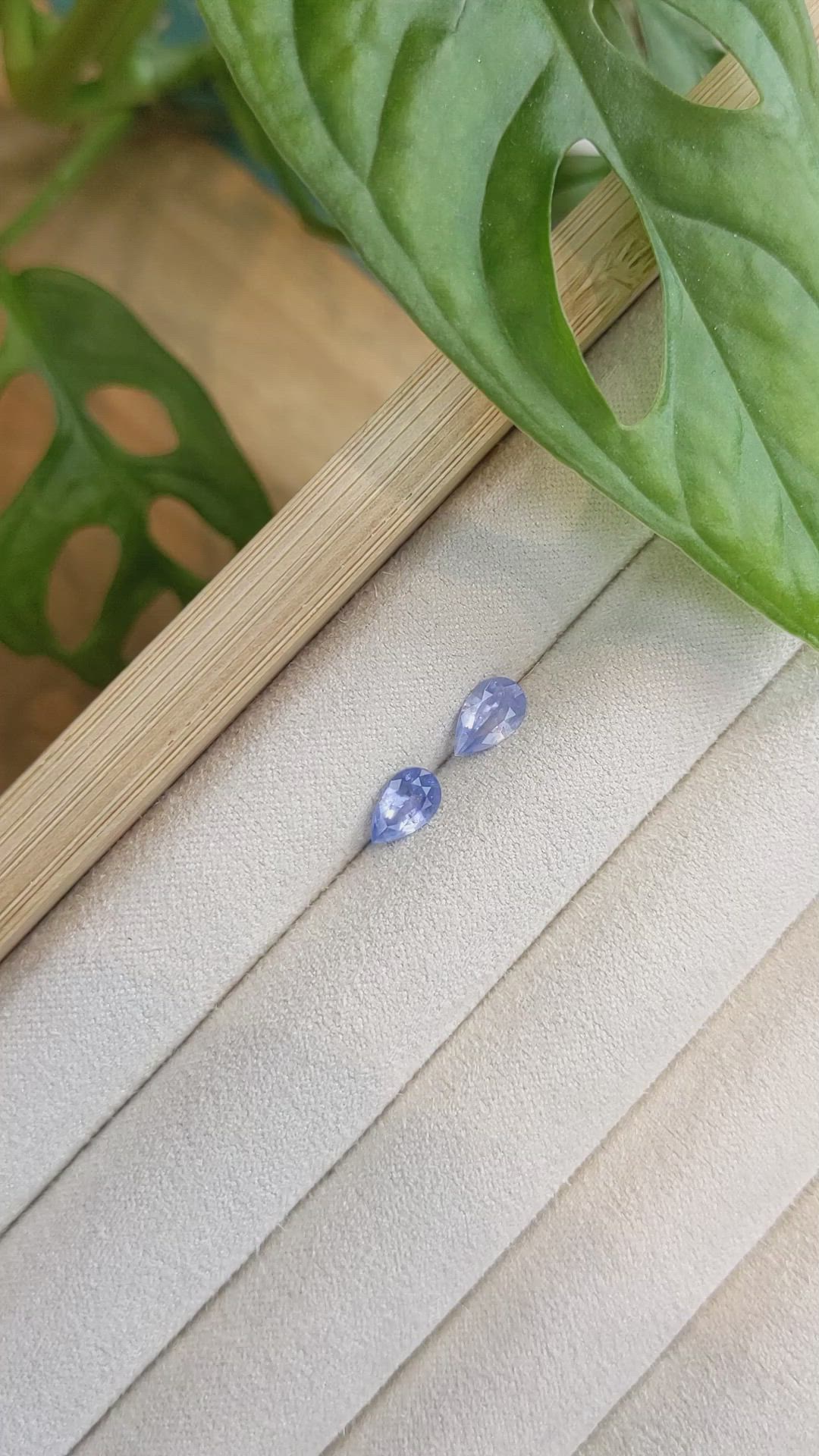 1.65&nbsp;Ct.Tw.Total Carat Weight Blue Sapphire Pair from Ceylon (Sri Lanka) Size Video