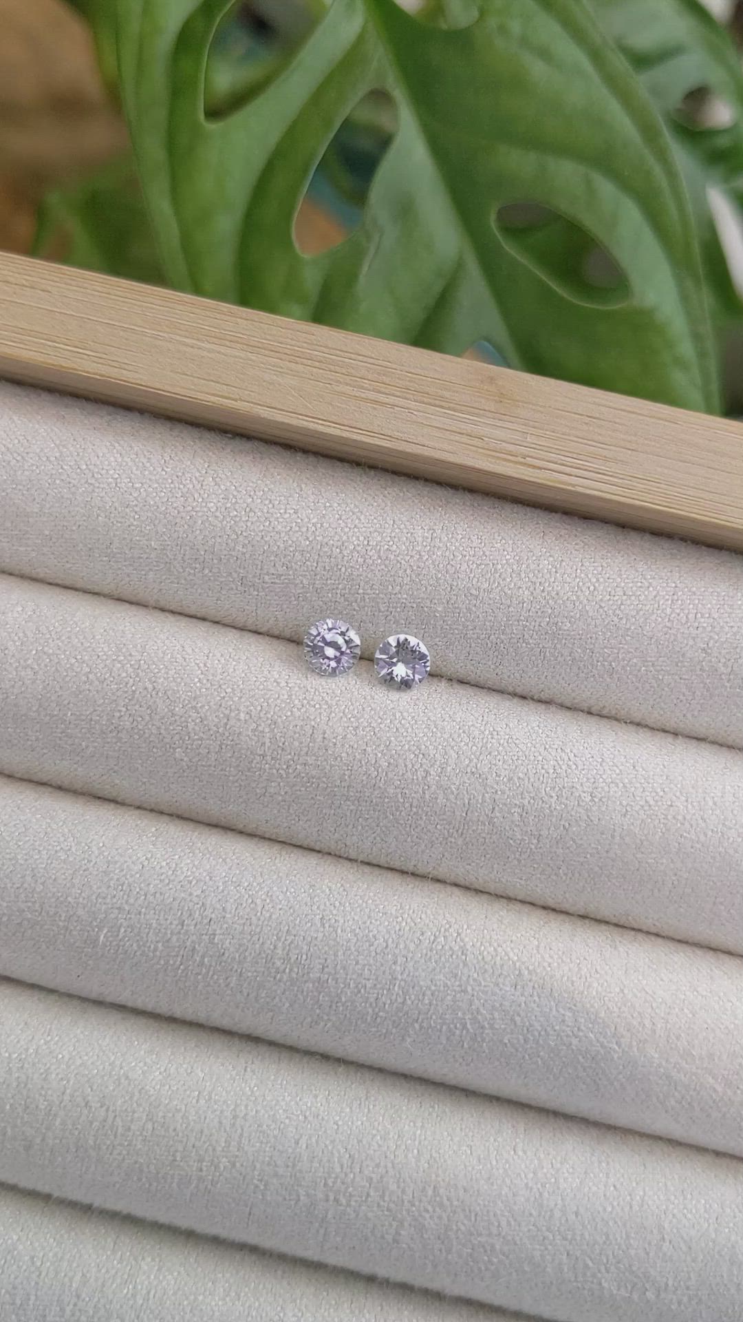 0.91 Ct.Tw.Total Carat Weight White Sapphire Pair from Ceylon (Sri Lanka) Size Video