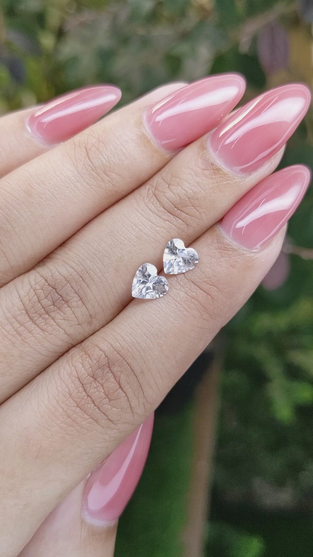 1.59 Ct.Tw.Total Carat Weight White Sapphire Pair from Ceylon (Sri Lanka) Size Video