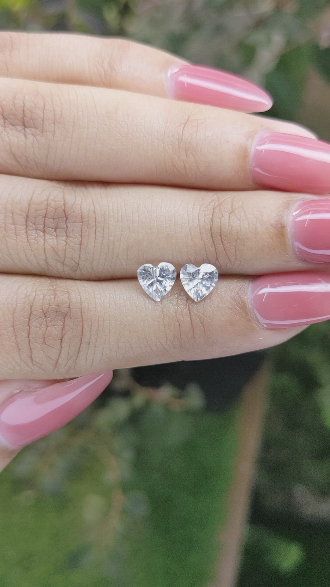 1.59 Ct.Tw.Total Carat Weight White Sapphire Pair from Ceylon (Sri Lanka) Size Video