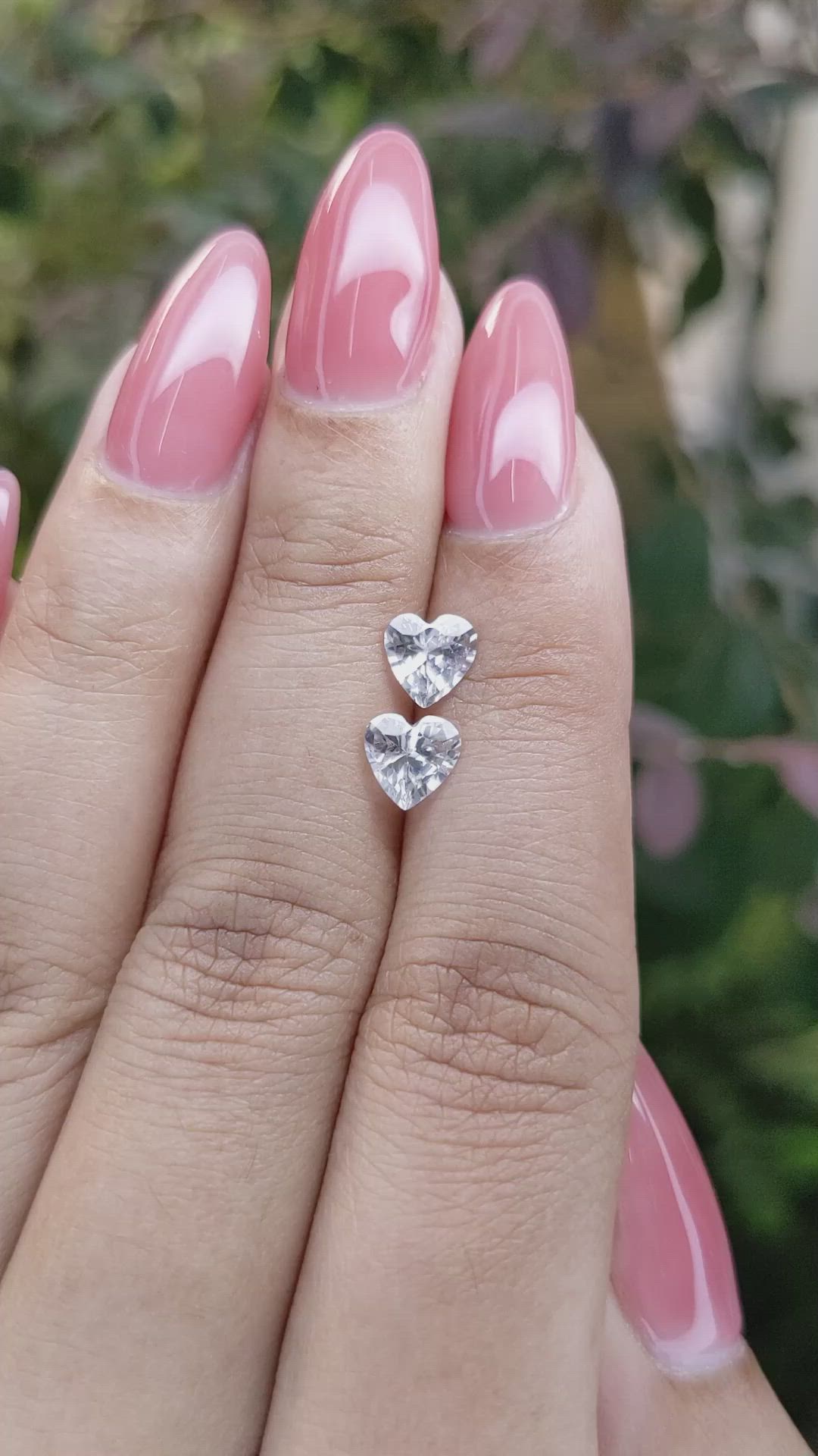 1.59 Ct.Tw.Total Carat Weight White Sapphire Pair from Ceylon (Sri Lanka) Size Video